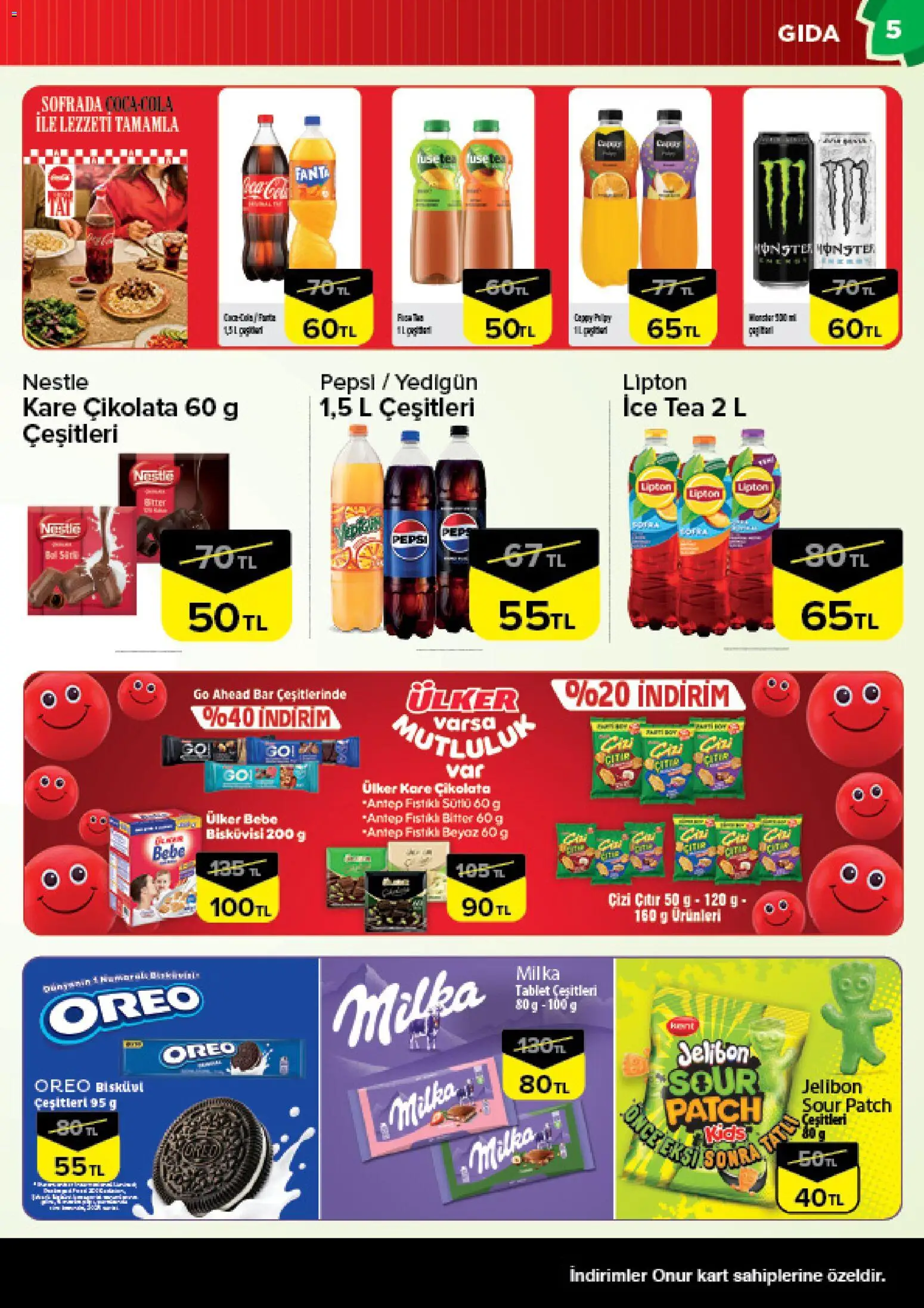 Onur Market Katalog - Bursa - 24.03.2026 tarihinden itibaren geçerlidir | Sayfa: 5 | Ürünler: Fuse tea, Tablet, Bisküvi, Ice tea