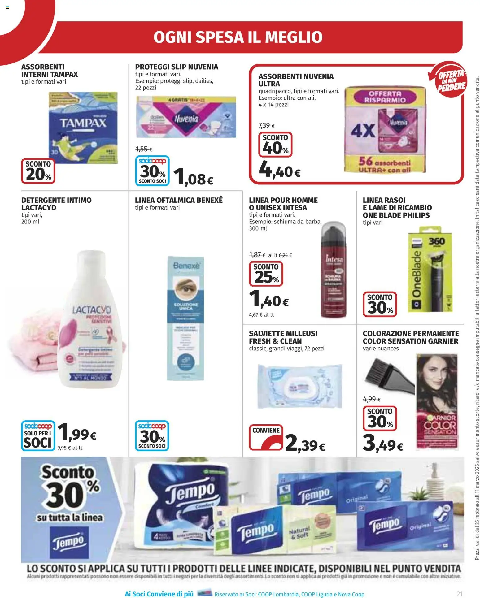 Volantino Ipercoop del 26.02.2026 | Pagina: 21 | Prodotti: Detergente intimo, Detergente, Intimo, Slip