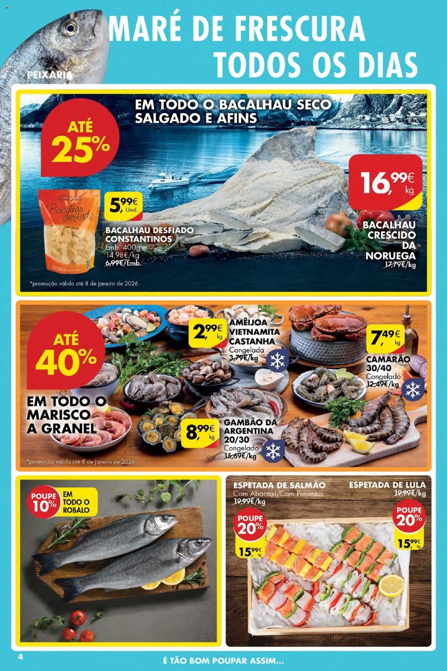 Pingo Doce Black Friday │ válido de 27.11.2025 | Página: 4 | Produtos: Bacalhau, Camarão, Salmão