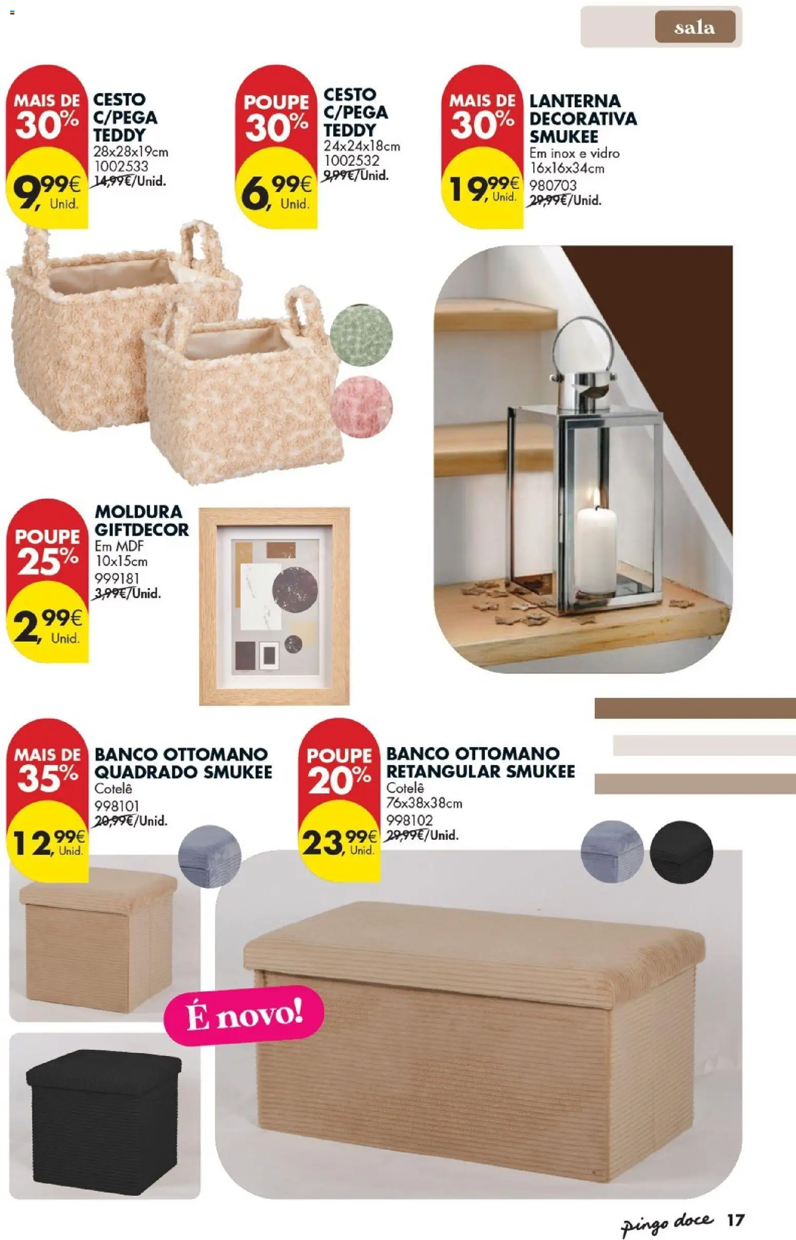Pingo Doce - Bazar Inverno │ válido de 13.01.2026 | Página: 17 | Produtos: Moldura, Banco, Lanterna