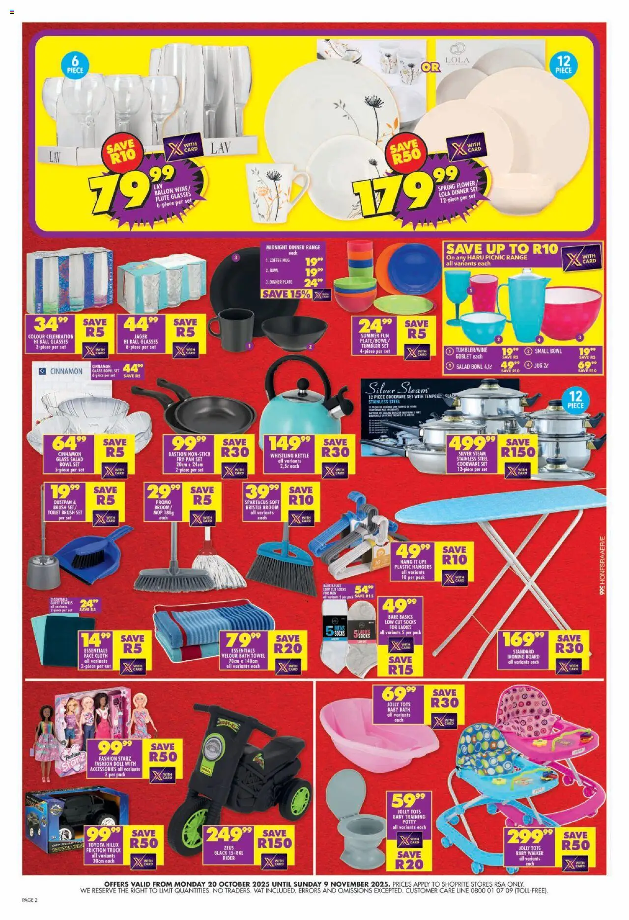 New Shoprite catalogue – valid from 20.10.2025 | Page: 2 | Products: Socks, Glasses, Pork, Mug