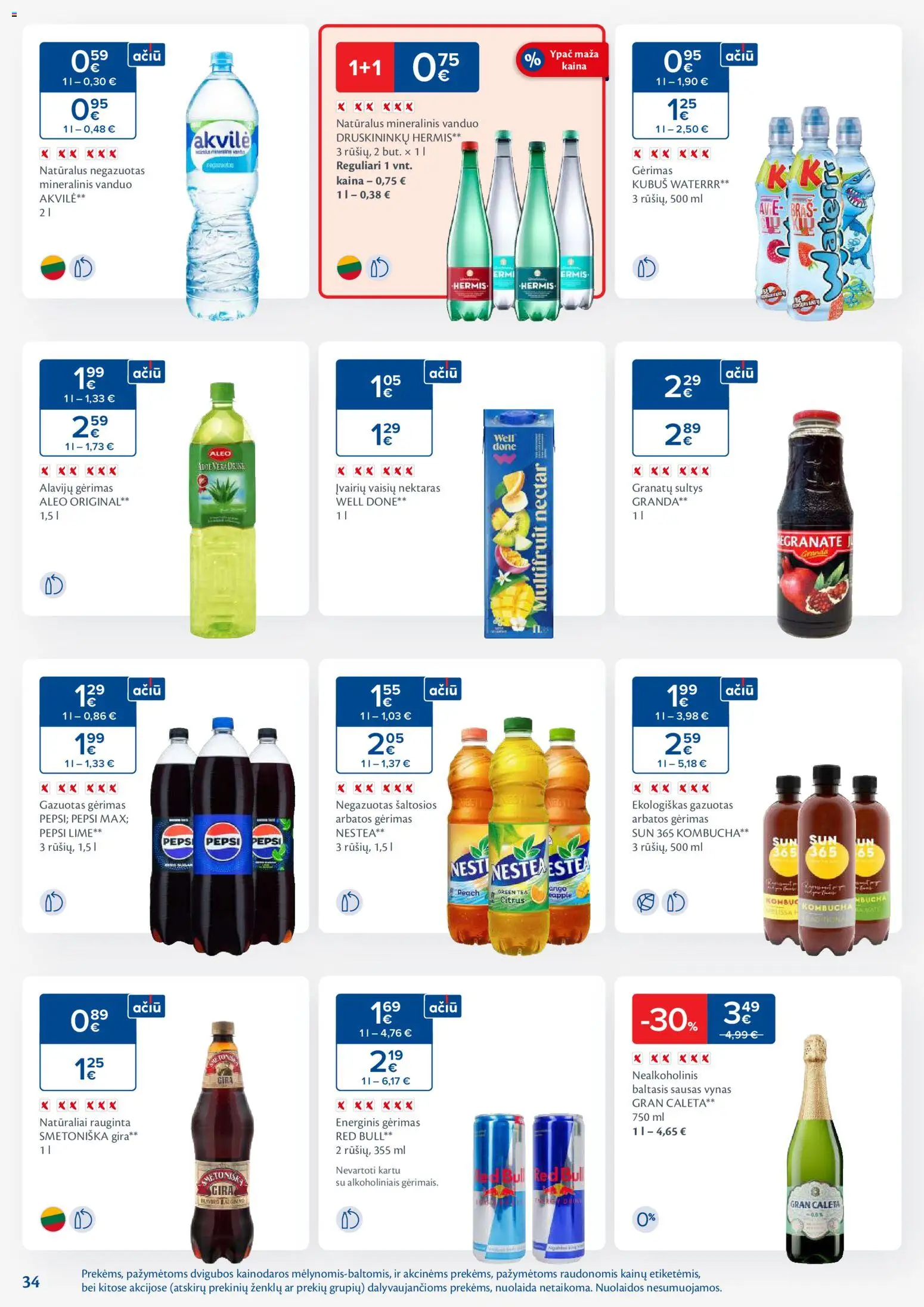 MAXIMA akcijos nuo 13.01.2026 | Puslapis: 34 | Prekių: Energinis gėrimas, Sultys, Vynas, Mineralinis vanduo