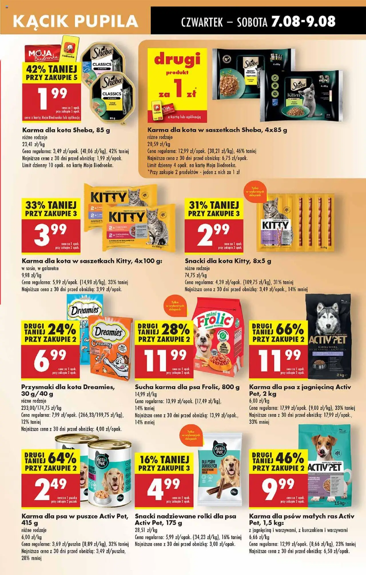 Biedronka gazetka - Oferta W tym tygodniu od 07.08.2025 | Strona: 47 | Produkty: Karta, Rolki, Karma dla kota, Karma dla psów