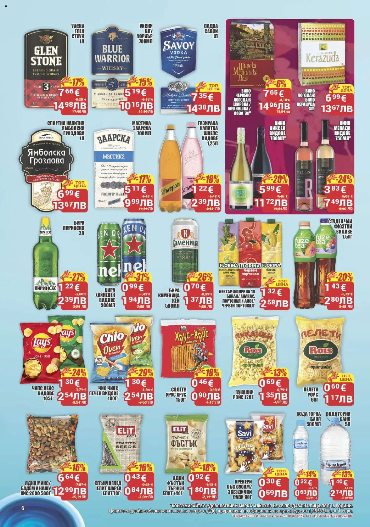 {H1} | Страница: 6 | Продукти: Чипс, Водка, Вино, Пуканки