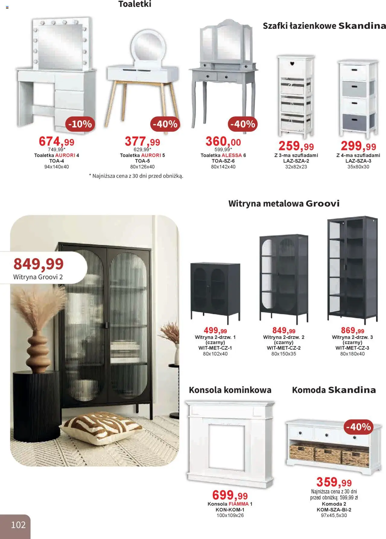 Bodzio Katalog od 01.10.2025 | Strona: 102 | Produkty: Komoda, Konsola, Witryna, Toaletka