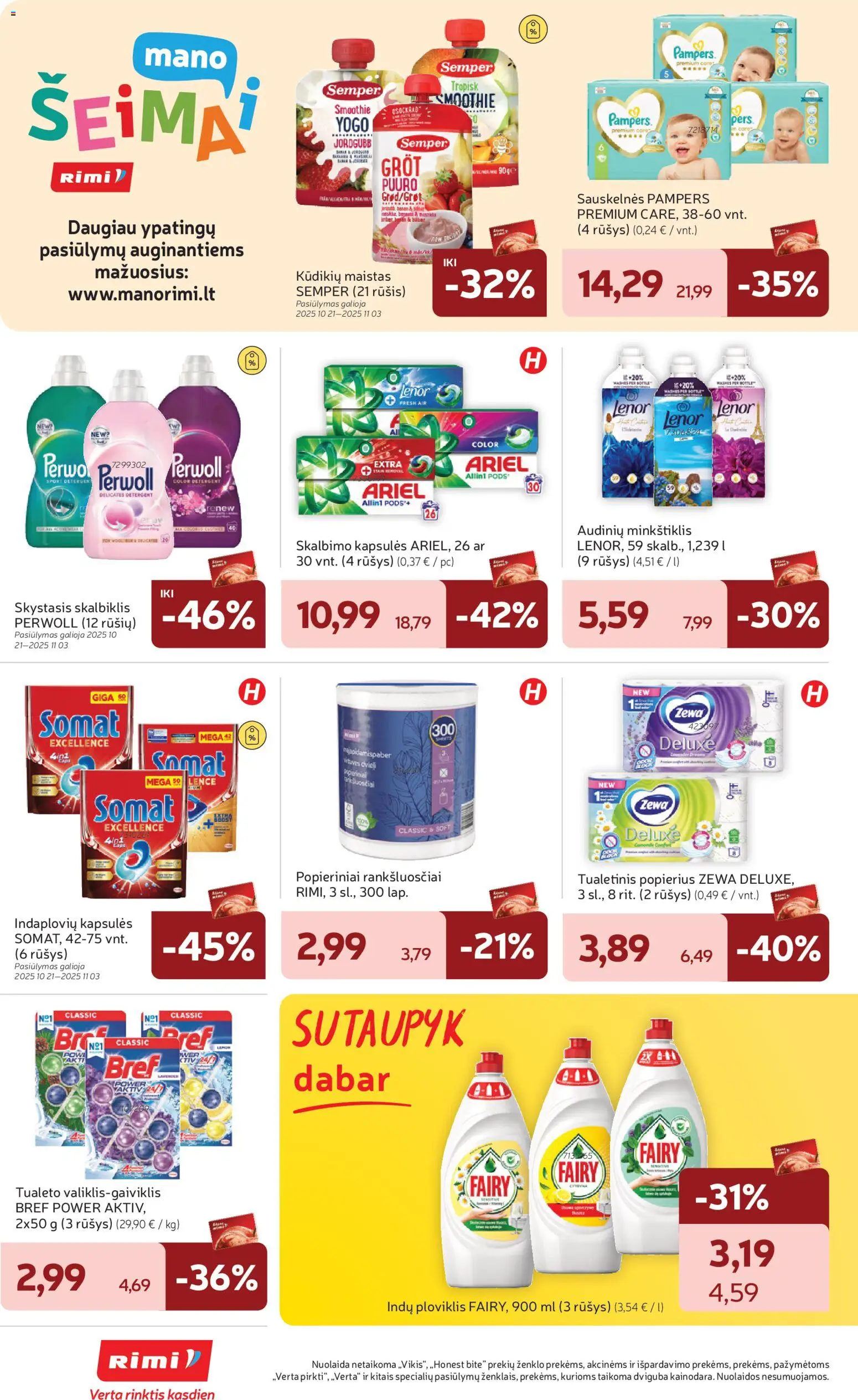 Rimi akcijos nuo 28.10.2025 | Puslapis: 34 | Prekių: Ploviklis, Tualetinis popierius