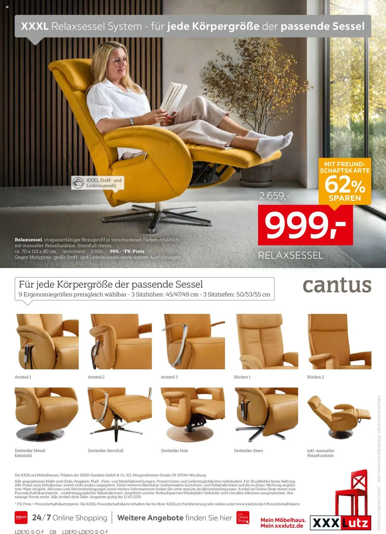 XXXL Lutz Sessel Spezial – gültig ab 29.09.2025 | Seite: 8 | Produkte: Relaxsessel, Sessel
