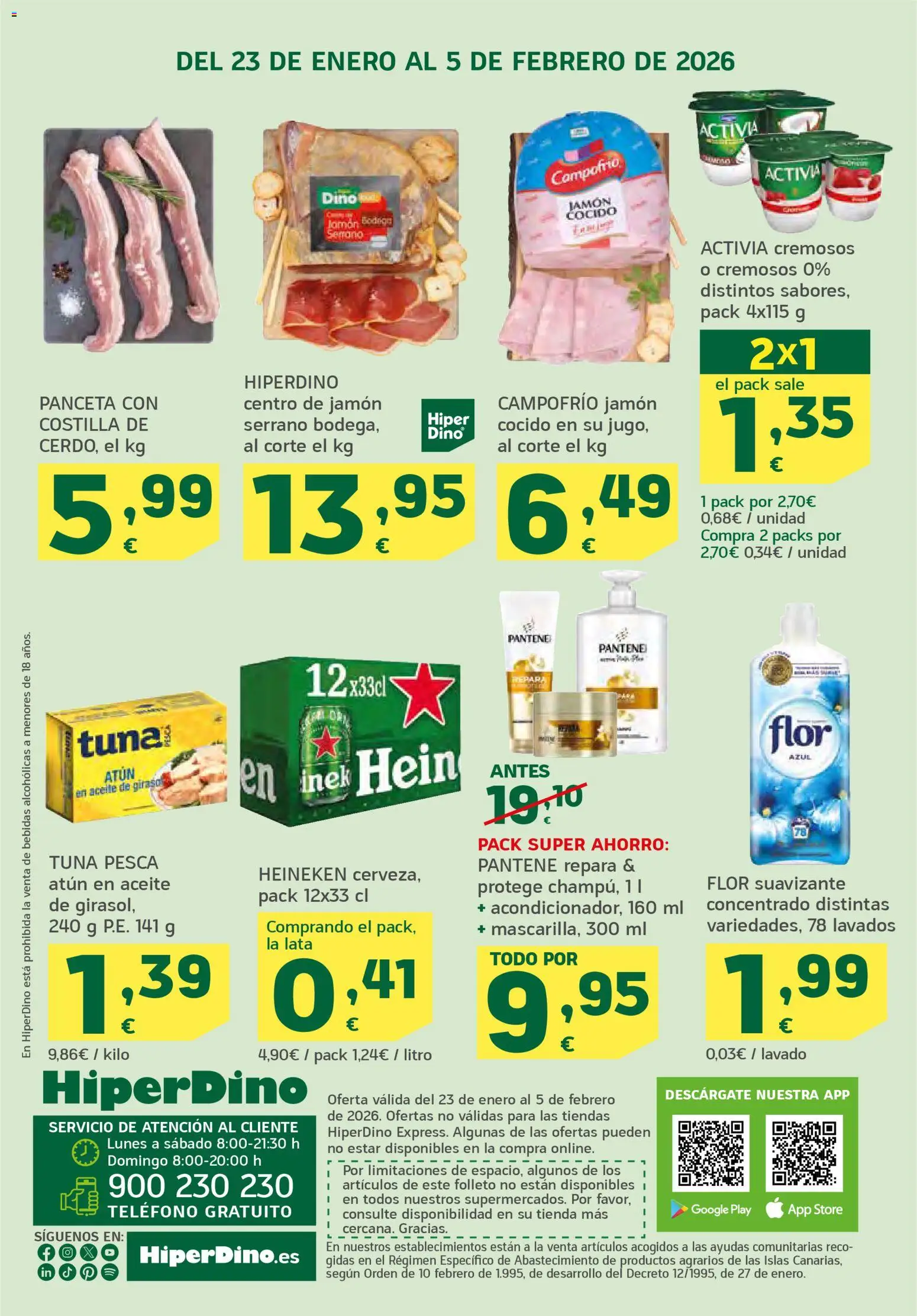 HiperDino folleto │ válido desde el 23.01.2026 | Página: 36 | Productos: Aceite, Jamón, Teléfono, Σπανάκι