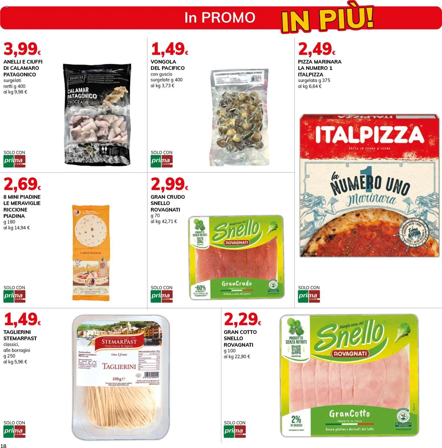 Volantino Basko del 10.03.2026 | Pagina: 18 | Prodotti: Pizza, Latte, Pasta, Piadina