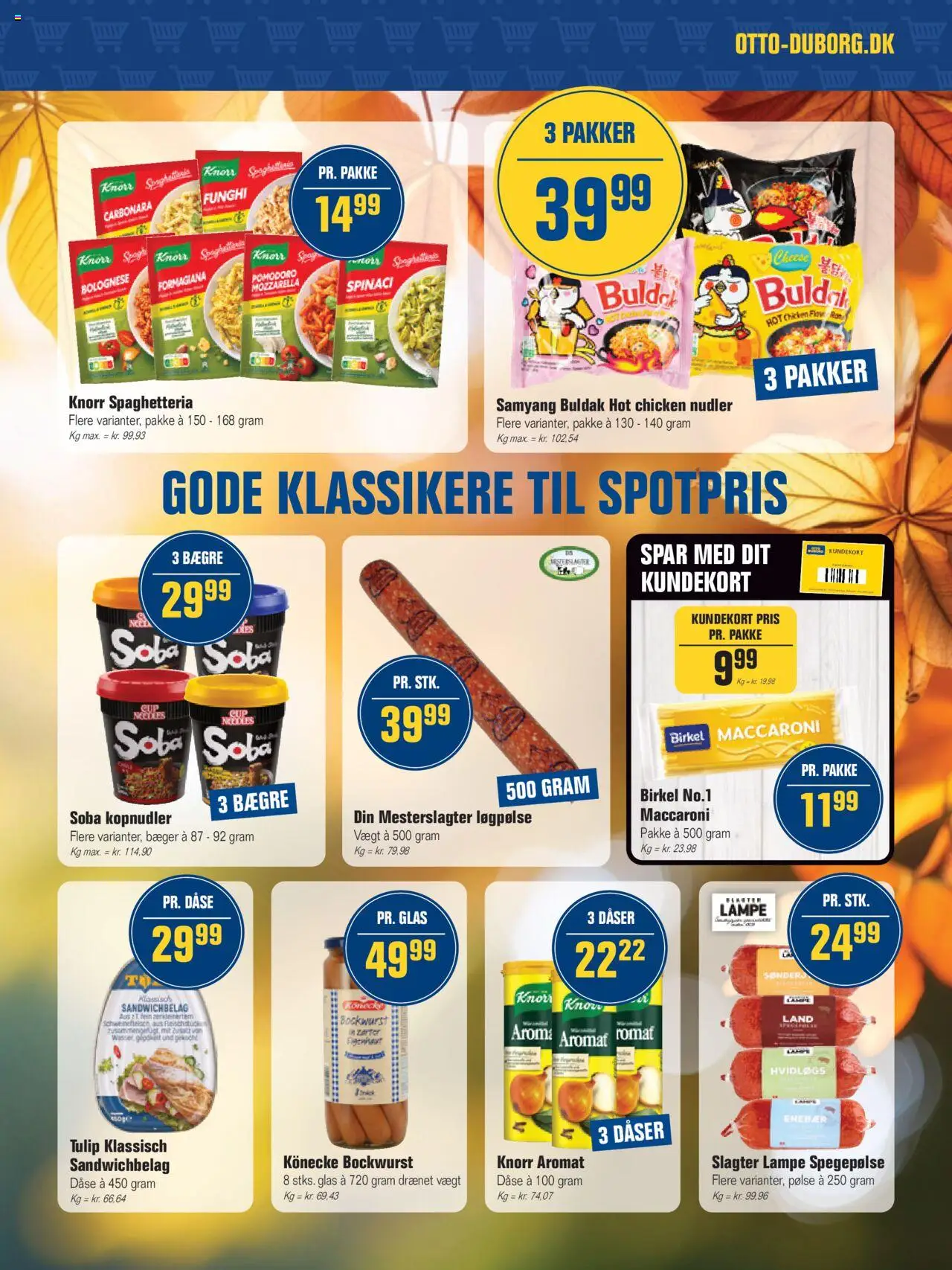 Otto Duborg tilbudsavis – gyldig fra 09.10.2025 | Side: 13 | Produkter: Nudler, Kopnudler, Spegepølse, Lampe