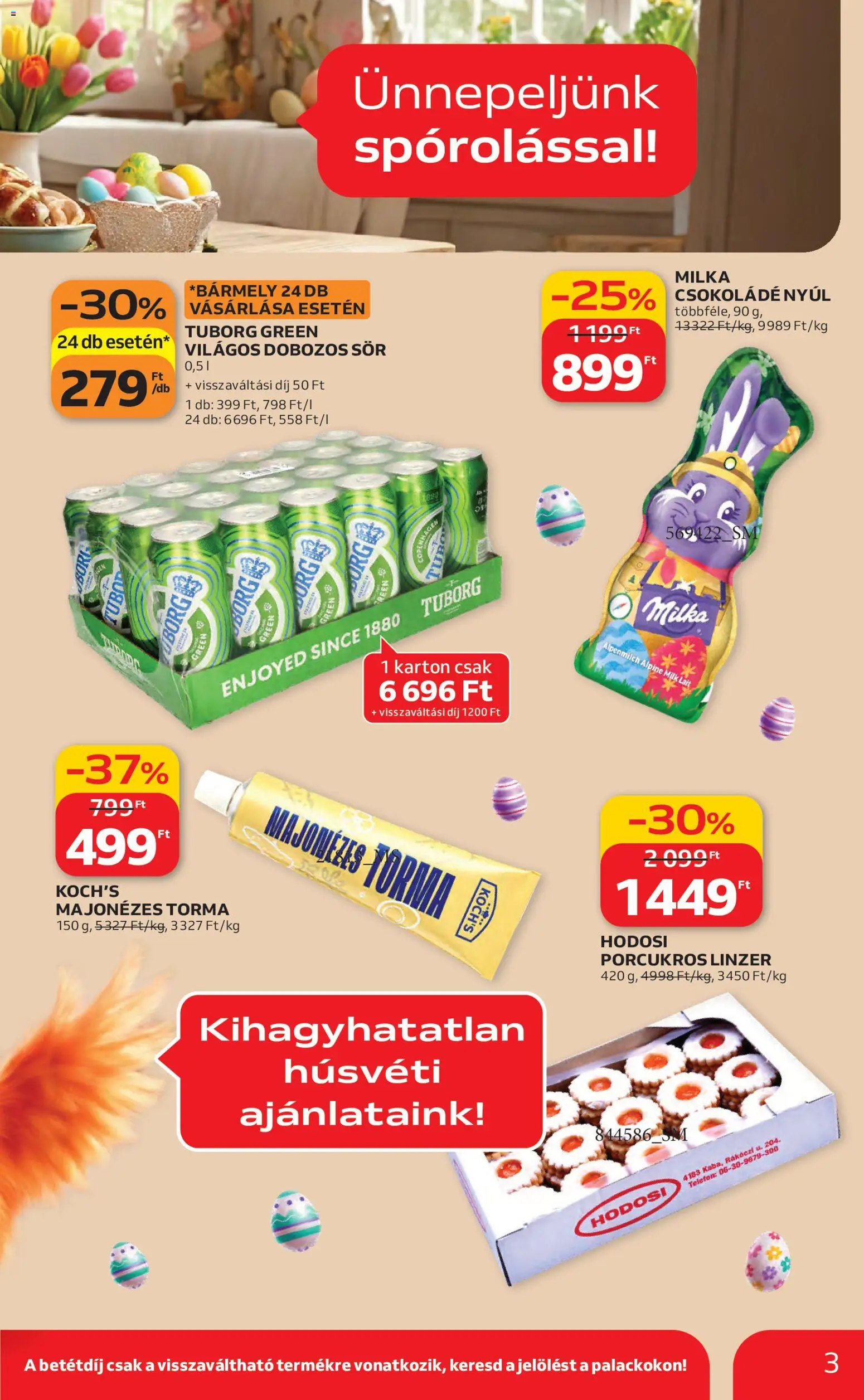 Auchan akciós ujság - amely érvényes a következő dátumtól: 19.03.2026 | Oldal: 3 | Termékek: Telefon, Torma, Csokoládé, Sör