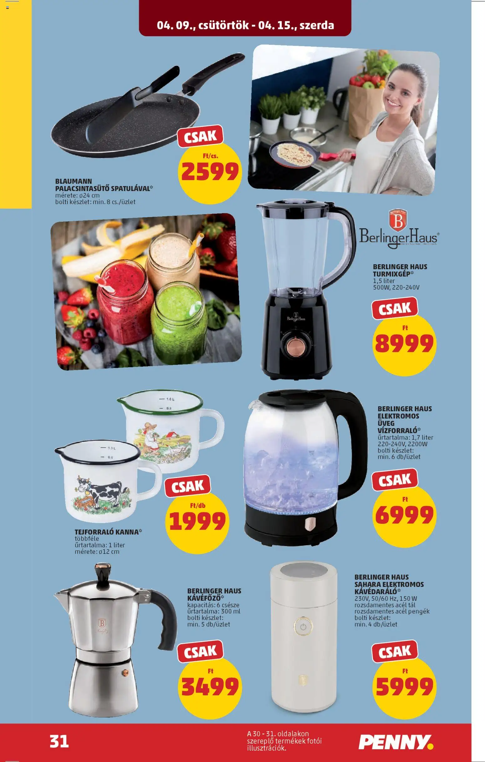 PENNY akciós ujság - amely érvényes a következő dátumtól: 09.04.2026 | Oldal: 35 | Termékek: Vízforraló, Kávédaráló
