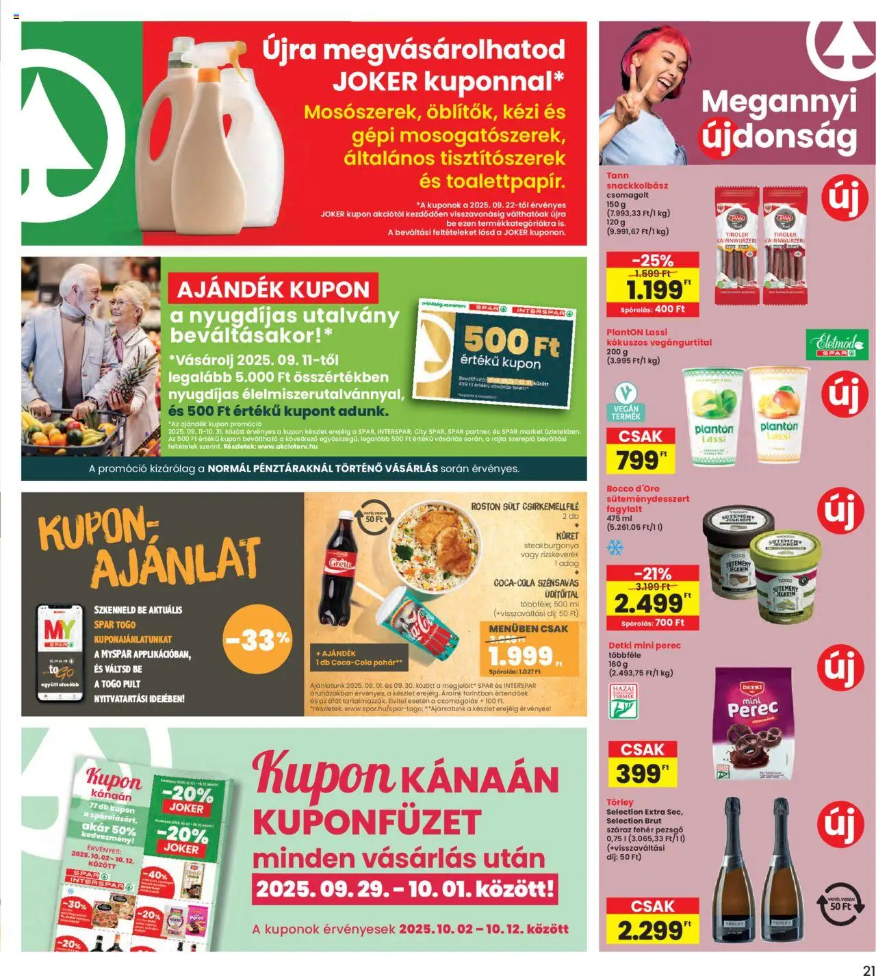 Interspar akciós ujság - amely érvényes a következő dátumtól: 25.09.2025 | Oldal: 21 | Termékek: Fagylalt, Pezsgő, Sütemény, Pohár