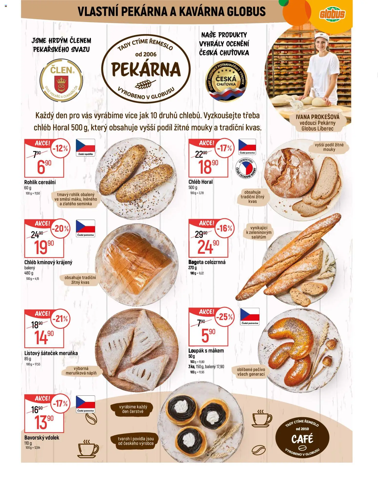 Globus leták - Liberec od 07.01.2026 | Strana: 8 | Produkty: Chléb, Rohlík, Tvaroh, Semínka