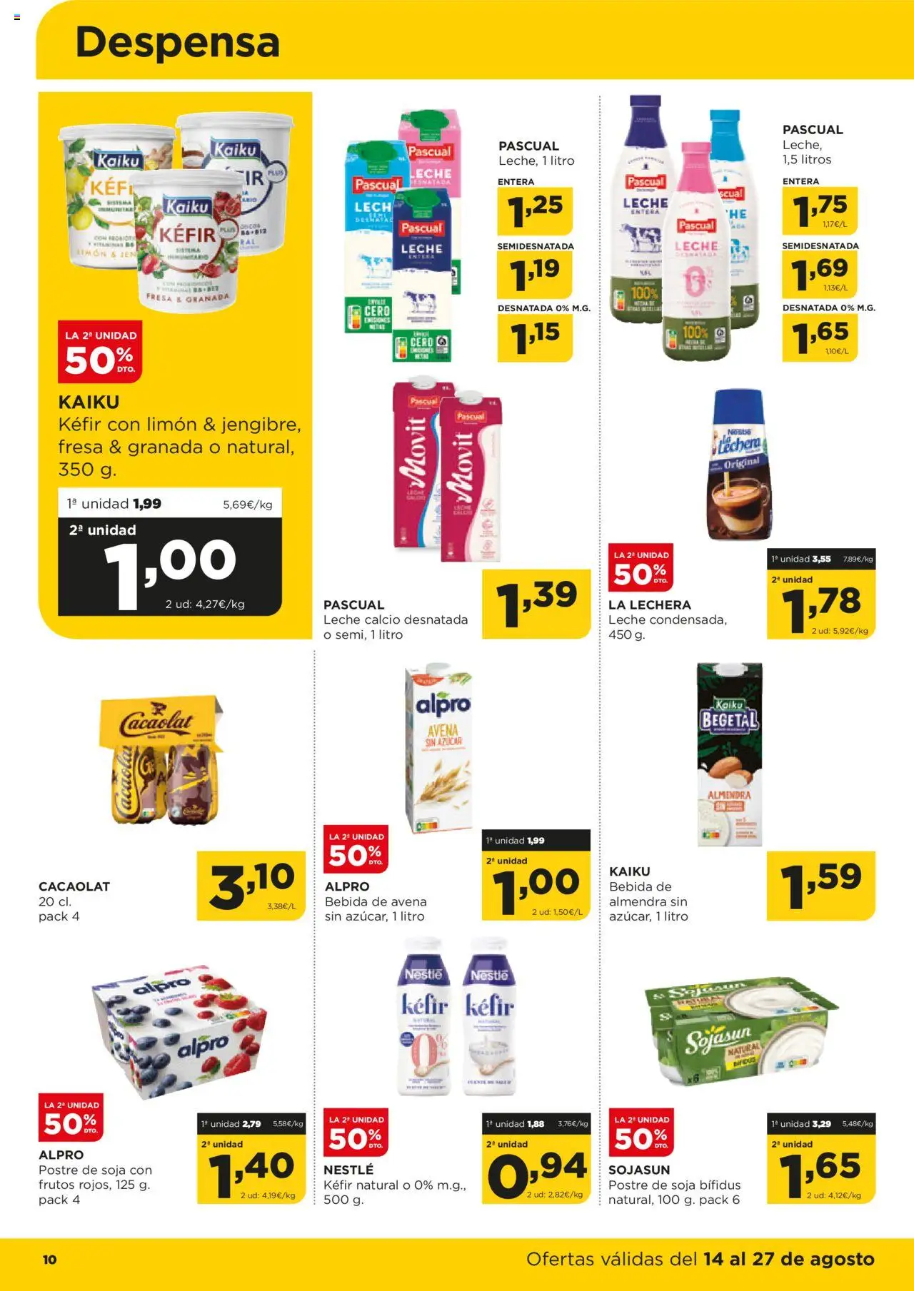 Alimerka folleto Castilla y León │ válido desde el 14.08.2025 | Página: 10 | Productos: Leche, Bebida de avena
