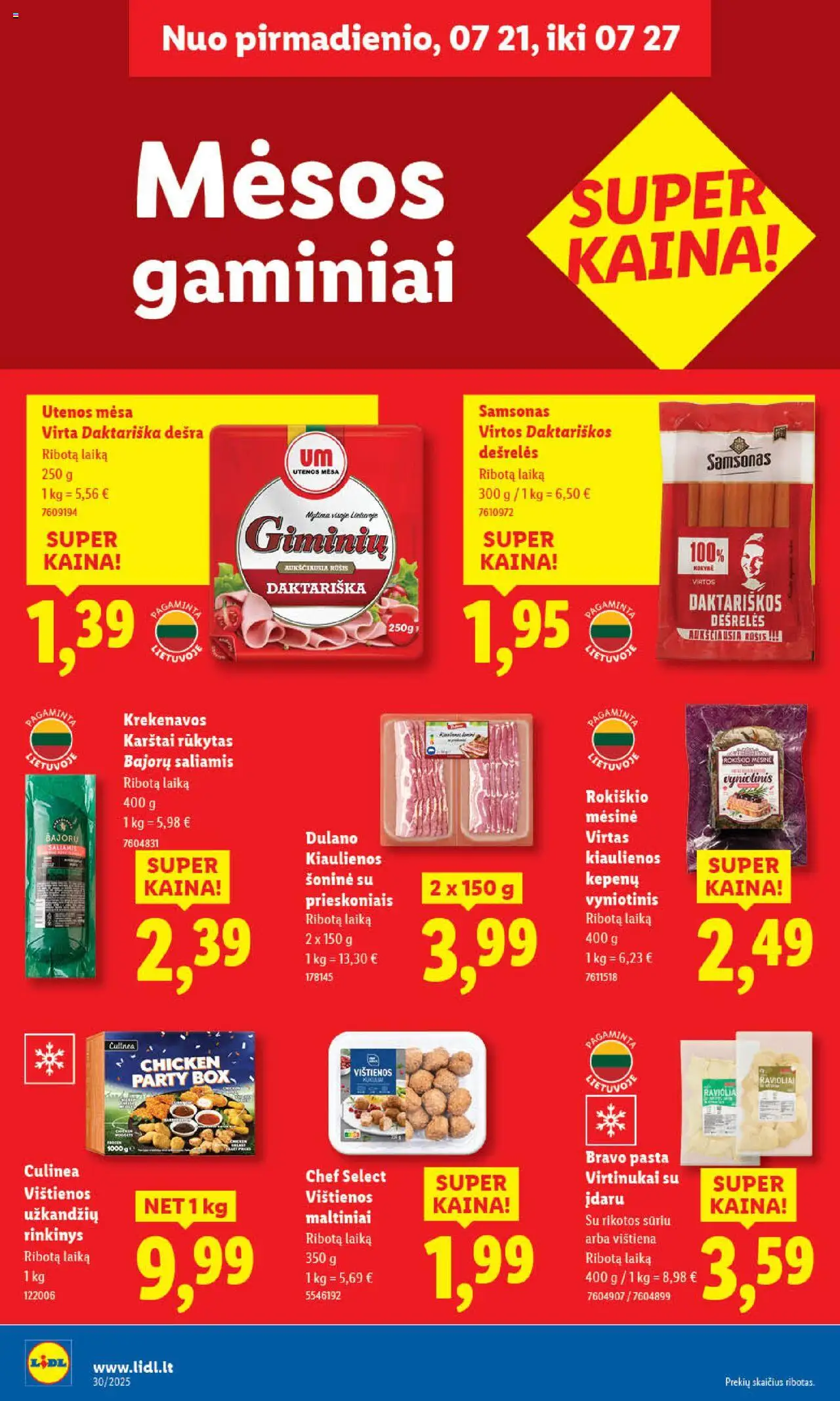 LIDL - Leidinys│galioja nuo 24.07.2025 | Puslapis: 36 | Prekių: Vištienos, Dešrelės, Dešra, Vištiena