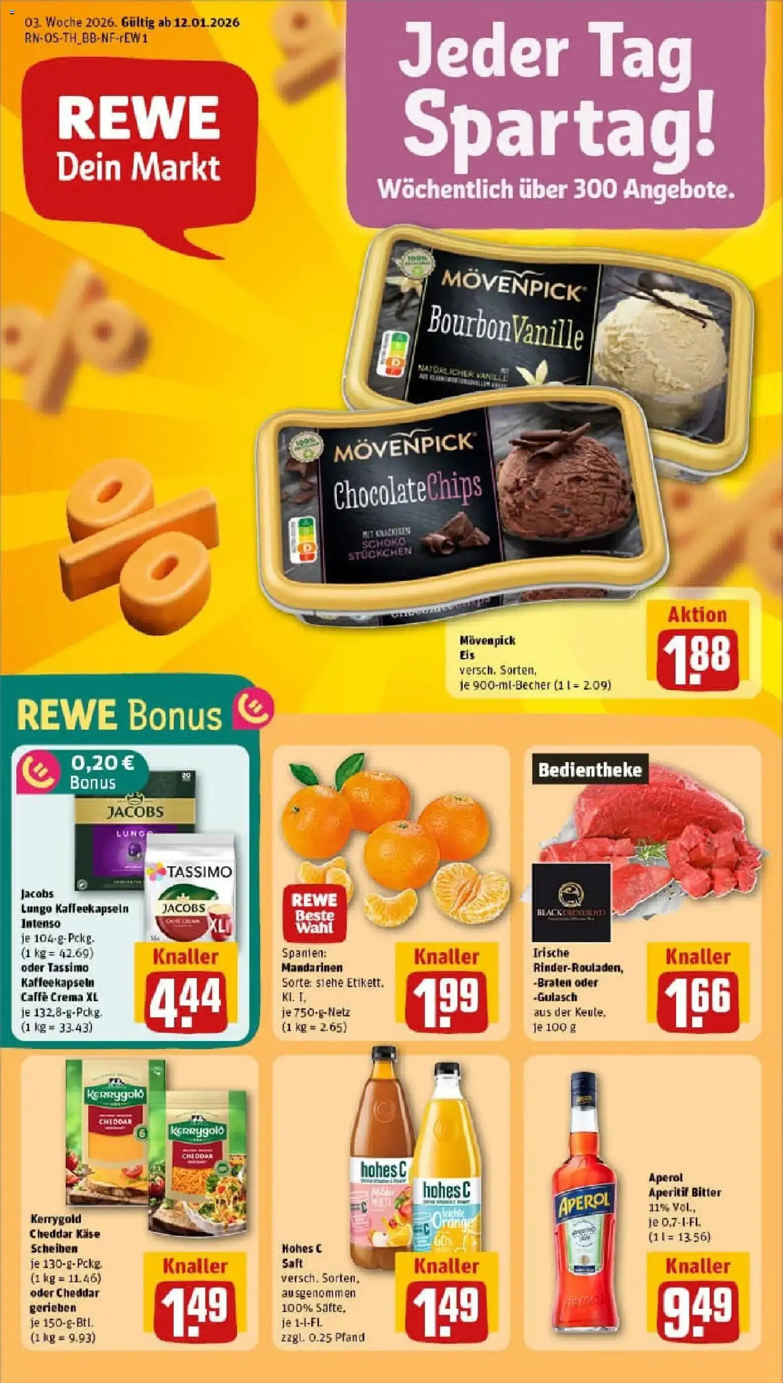 Rewe prospekt Suhl	 – gültig ab 11.01.2026 | Seite: 1 | Produkte: Mandarinen, Movenpick eis, Hohes c, Tassimo