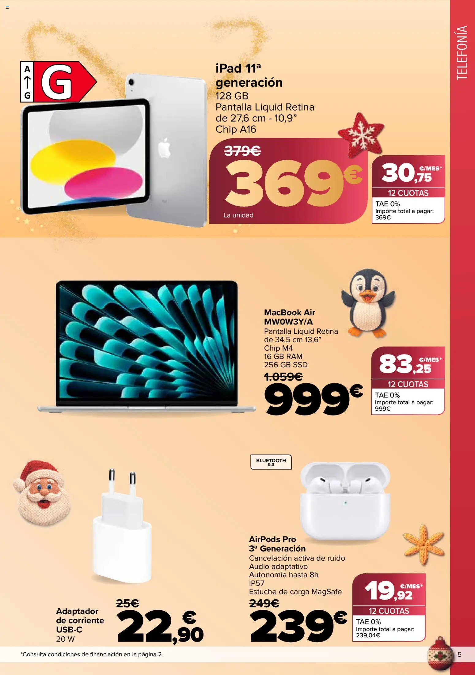 Carrefour folleto │ válido desde el 03.12.2025 | Página: 5 | Productos: Ipad, Airpods, Audio, Adaptador
