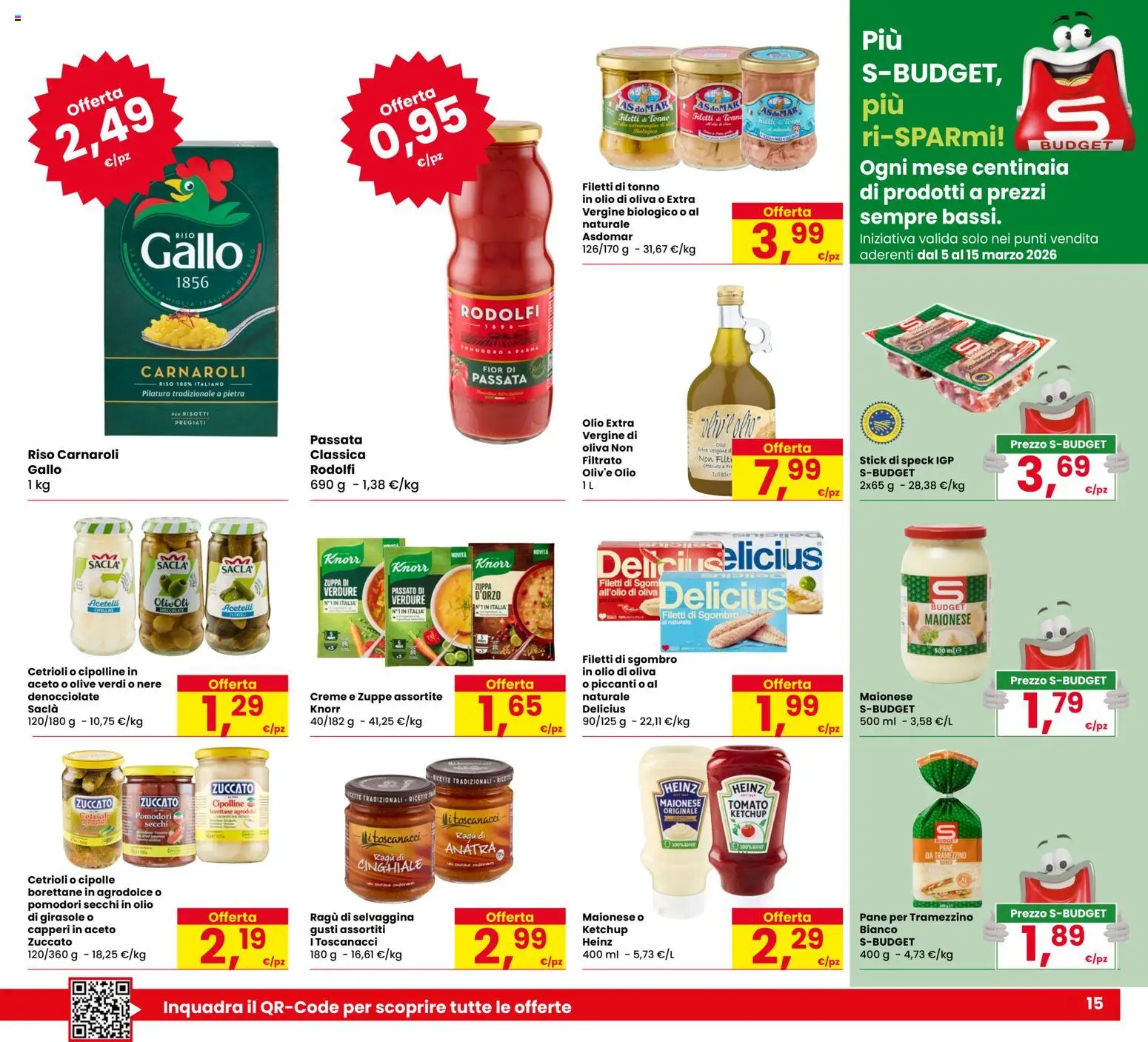 Volantino Despar del 05.03.2026 | Pagina: 15 | Prodotti: Speck, Cetrioli, Verdure, Aceto