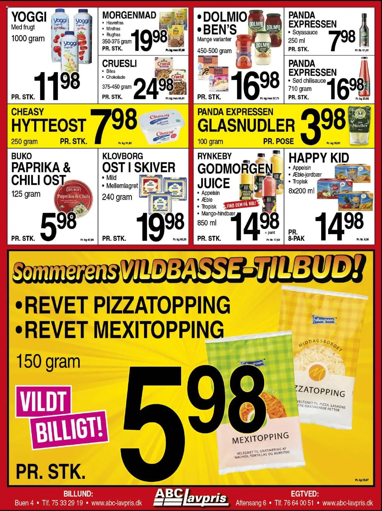 Abc Lavpris Tilbudsavis gyldig fra 09.07.2025 | Side: 4 | Produkter: Yoghurt, Juice, Hytteost, Carpete