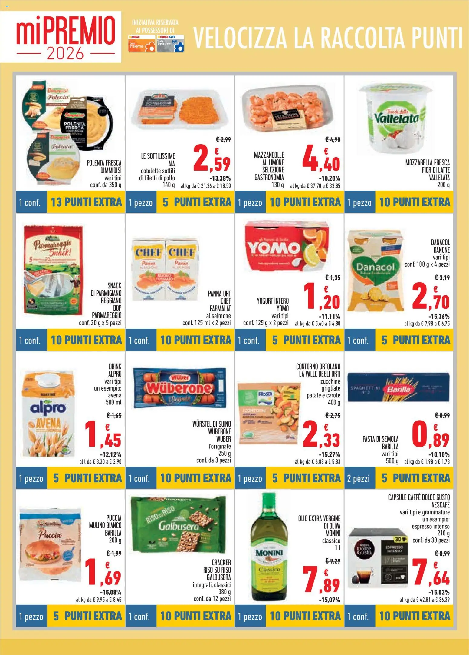 Volantino Conad del 26.02.2026 | Pagina: 4 | Prodotti: Panna, Mazzancolle, Carote, Zucchine