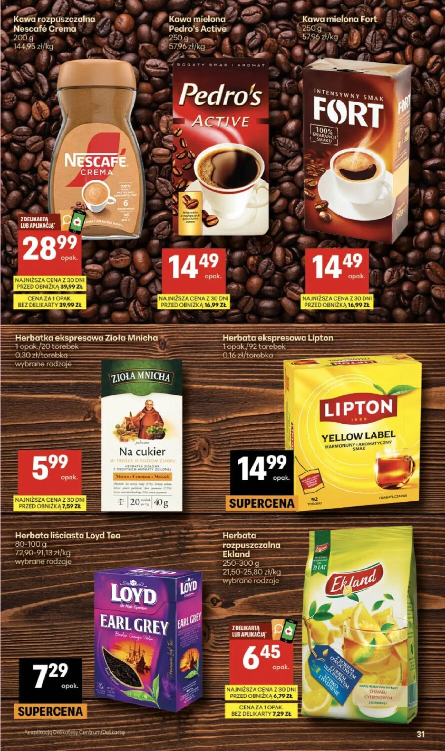 Delikatesy Centrum gazetka od 16.04.2026 | Strona: 31 | Produkty: Herbata liściasta, Delikatesy, Torebki, Cukier