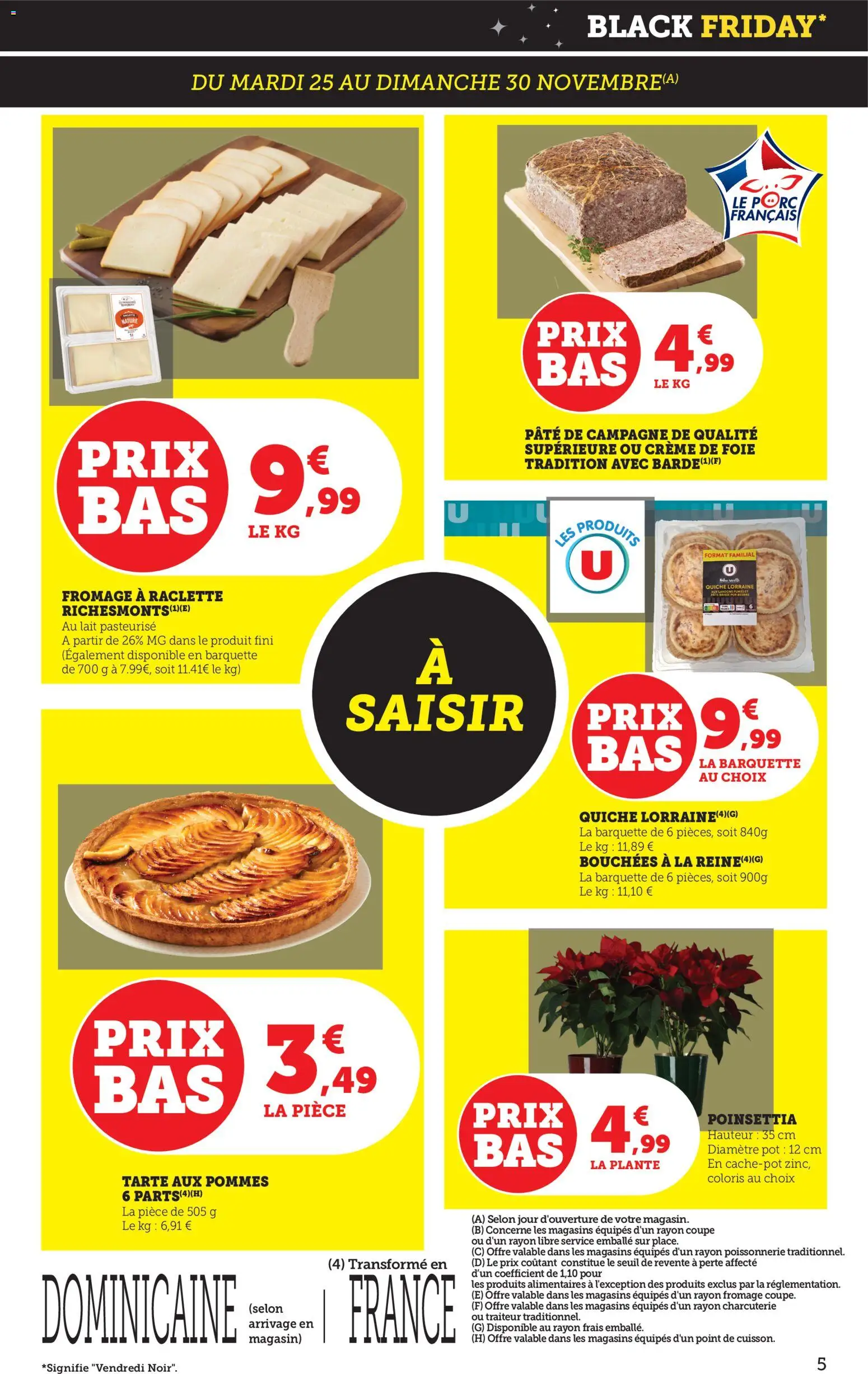 {H1} | Page: 6 | Produits: Poinsettia, Fromage à raclette, Lait, Porc