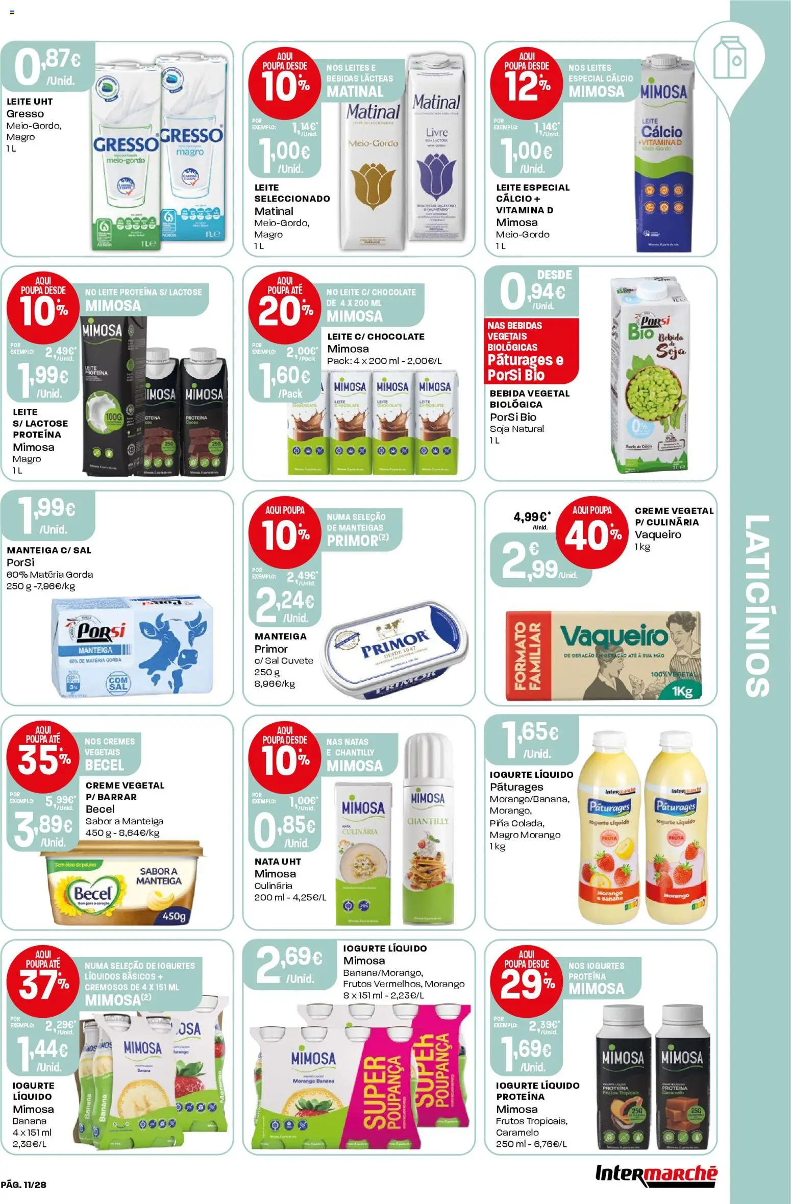 Intermarché Folheto Contact │ válido de 12.03.2026 | Página: 11 | Produtos: Leite proteina, Vitamina d, Nata, Natas
