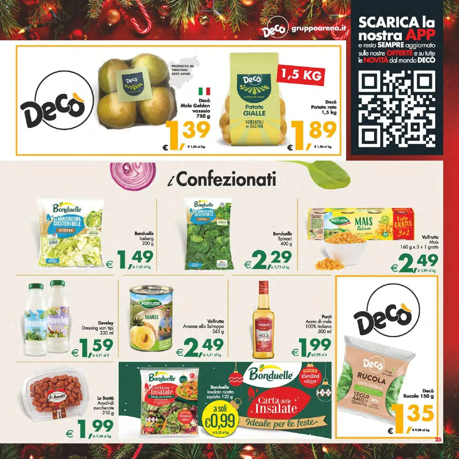 Volantino Decò del 16.12.2025 | Pagina: 27 | Prodotti: Insalata, Patate, Ananas, Arachidi