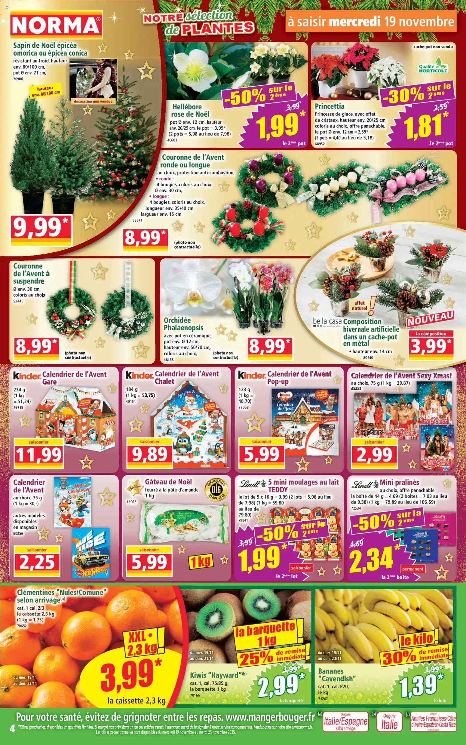 {H1} | Page: 4 | Produits: Pâte d'amande, Lait, Bananes, Lindt