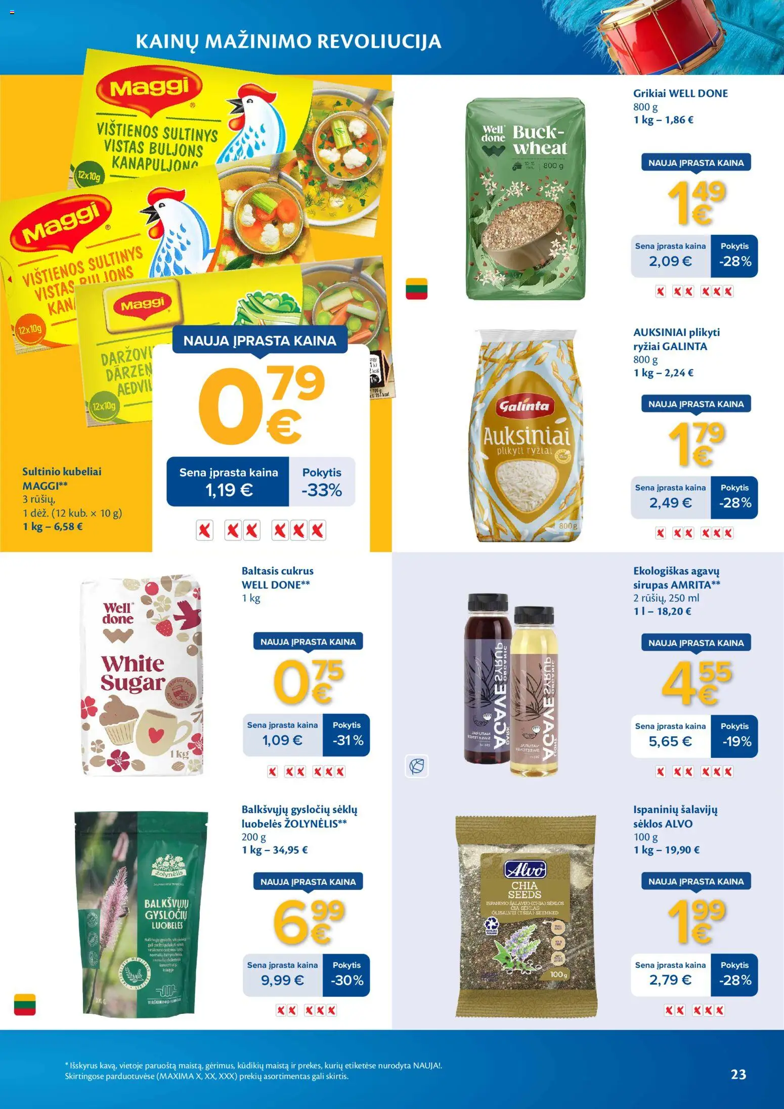MAXIMA akcijos nuo 03.03.2026 | Puslapis: 23 | Prekių: Grikiai, Sėklos, Cukrus, Ryžiai