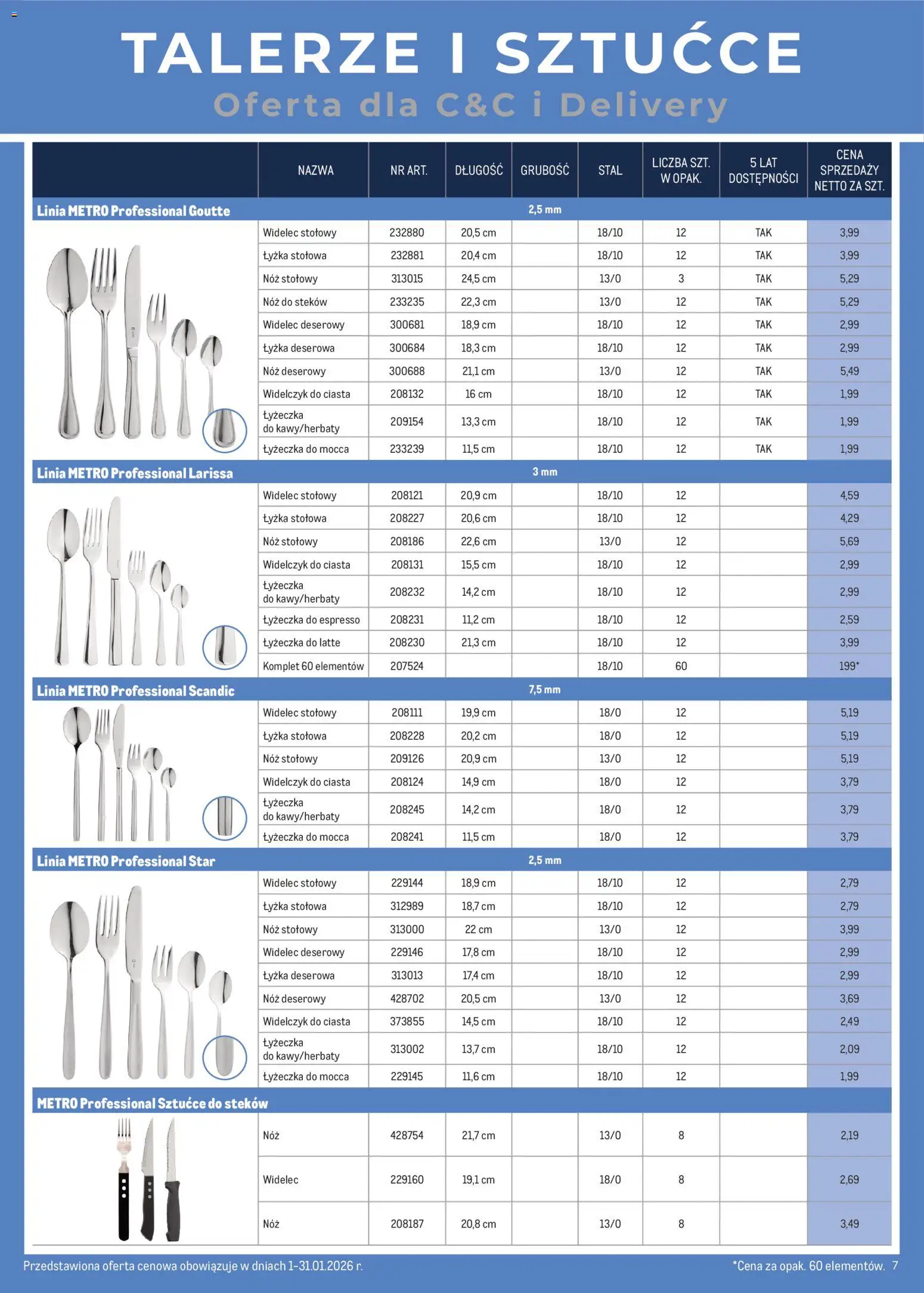Makro Gazetka - Talerze i sztućce od 01.01.2026 | Strona: 7 | Produkty: Talerze, Sztućce