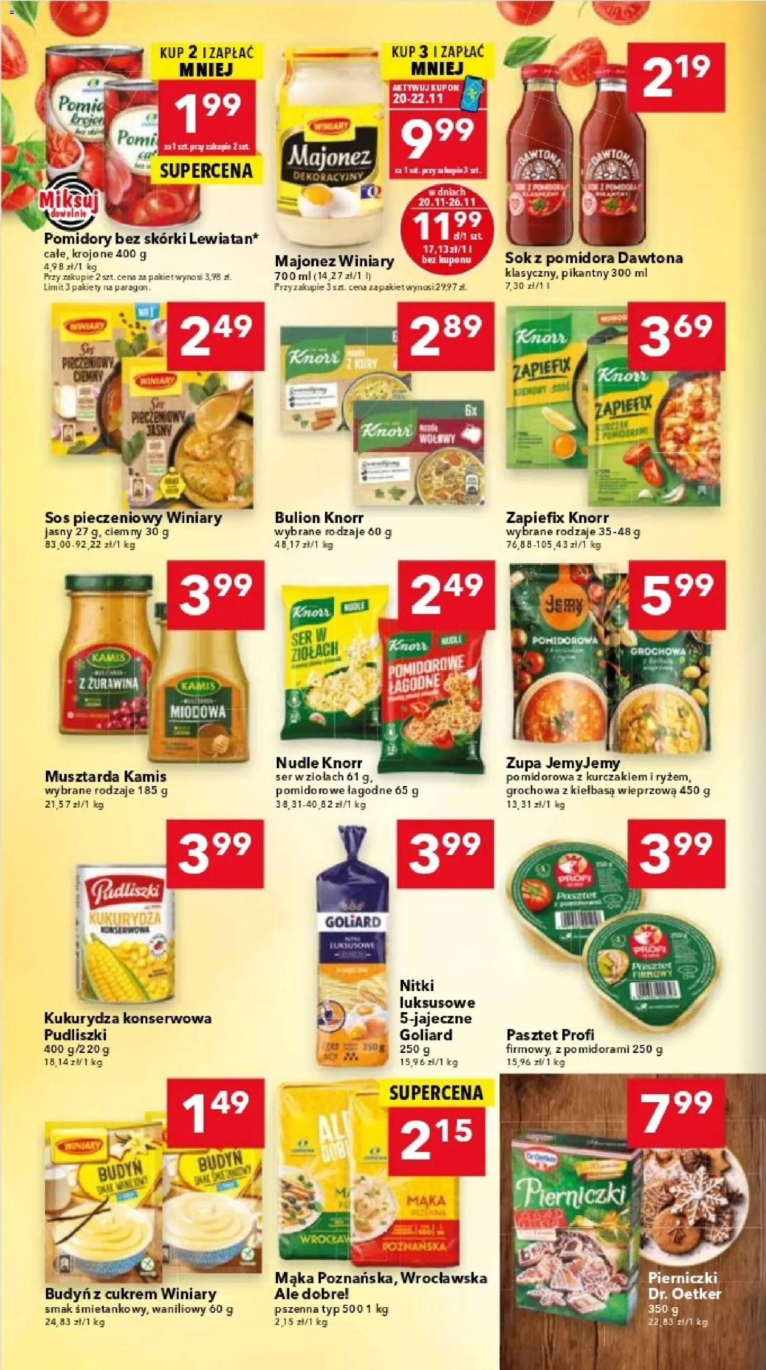 Lewiatan gazetka - Gdańsk od 20.11.2025 | Strona: 4 | Produkty: Musztarda, Ser, Pomidory, Sos