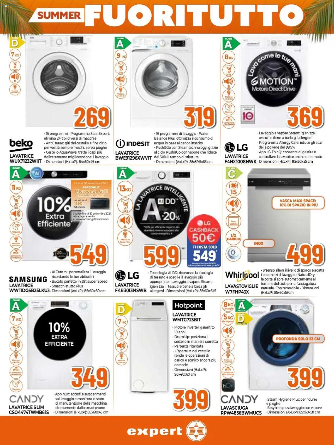 Volantino Expert del 31.07.2025 | Pagina: 2 | Prodotti: Lavasciuga, Lavatrice, Smartphone, Samsung