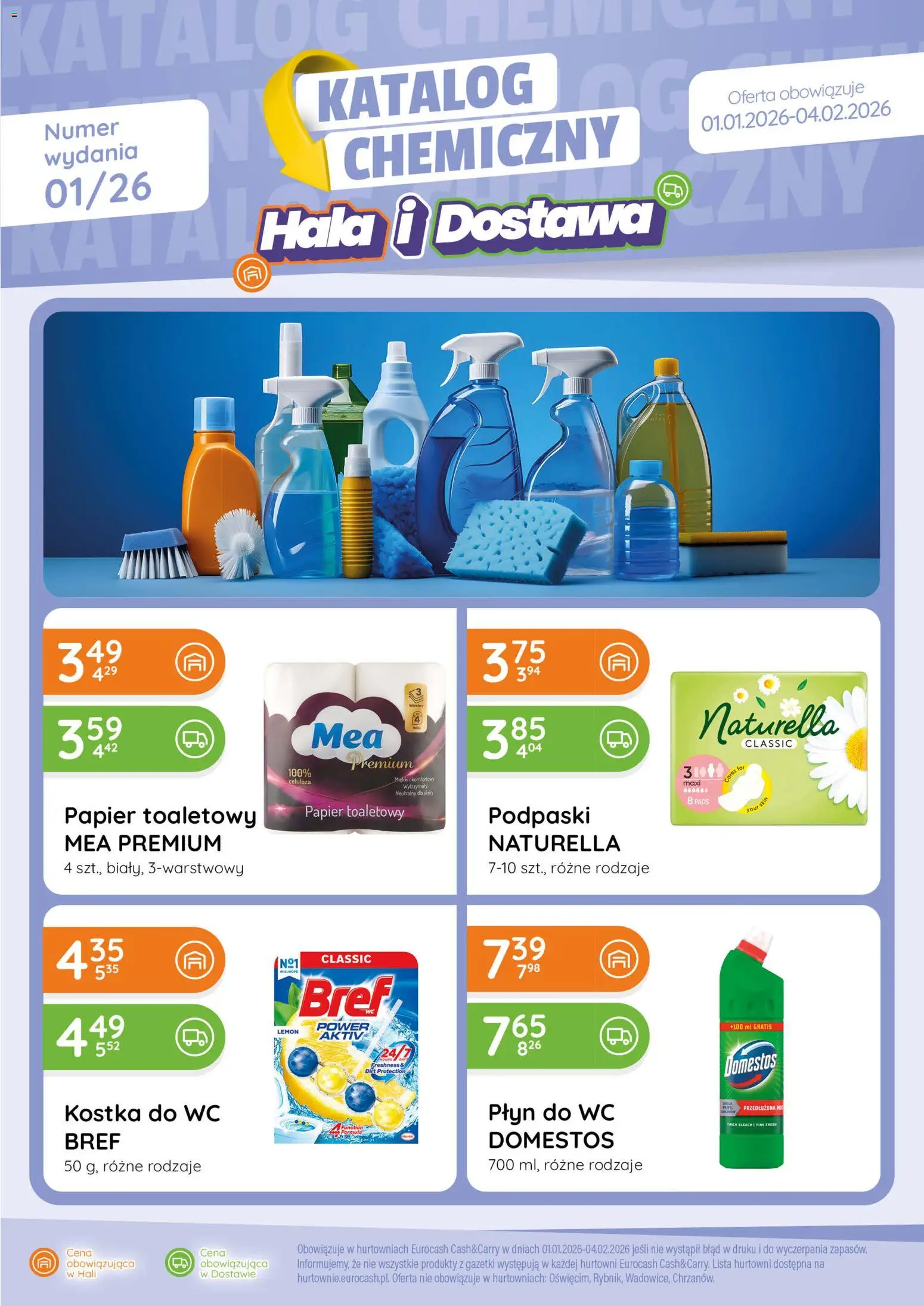 Eurocash Gazetka - Katalog Chemiczny od 01.01.2026 | Strona: 1 | Produkty: Papier toaletowy, Podpaski, Domestos