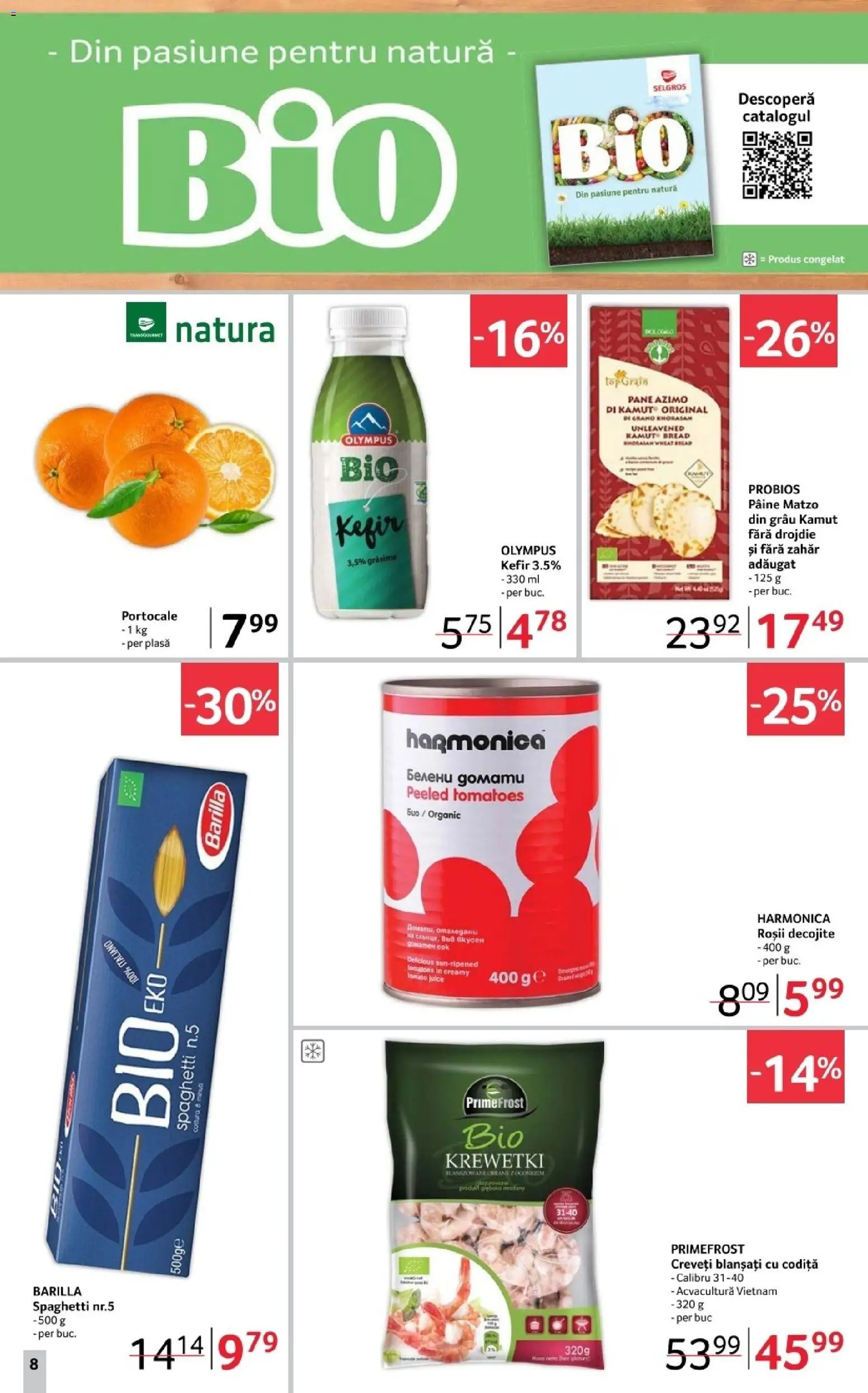 Noul catalog Selgros – valabil de la 12.12.2025 | Pagină: 8 | Produse: Pâine, Kefir, Portocale, Zahăr
