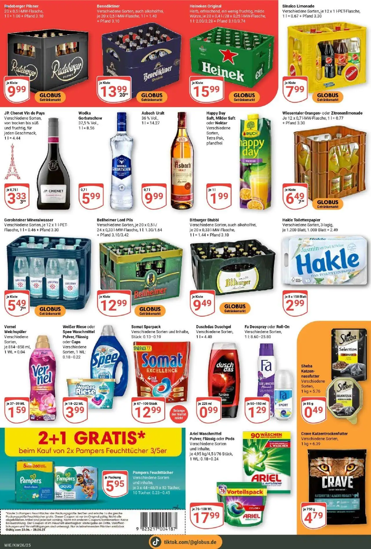 Globus prospekt Waghäusel	 - gültig ab dem 22.06.2025 | Seite: 3 | Produkte: Pils, Orangen, Heineken, Saft