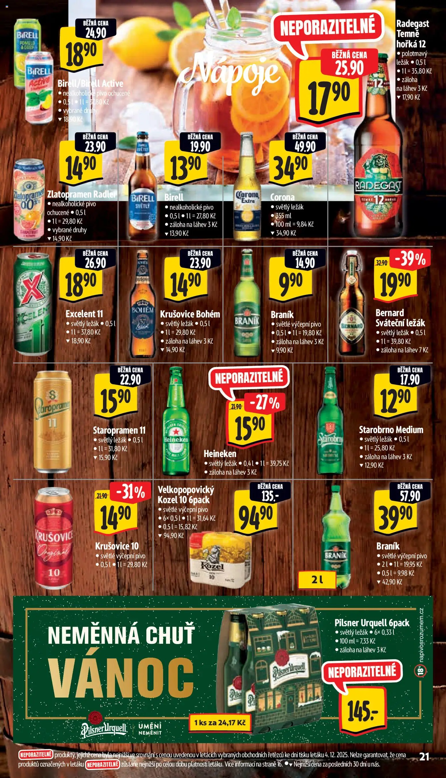 Albert leták - Supermarket od 10.12.2025 | Strana: 29 | Produkty: Pivo Braník, Radler, Bernard, Braník