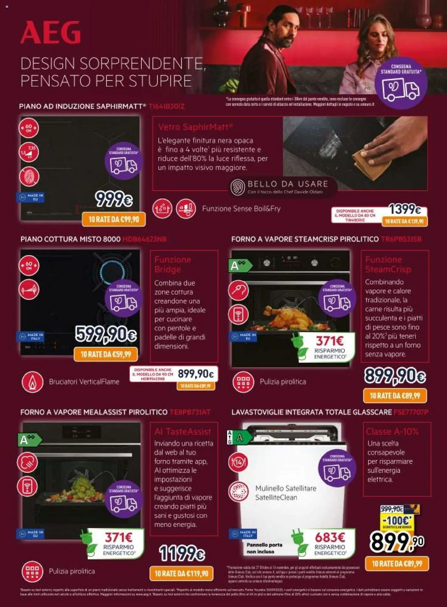 Volantino Unieuro del 27.10.2025 | Pagina: 5 | Prodotti: Pesce, Piano cottura, Lavastoviglie, Satellitare