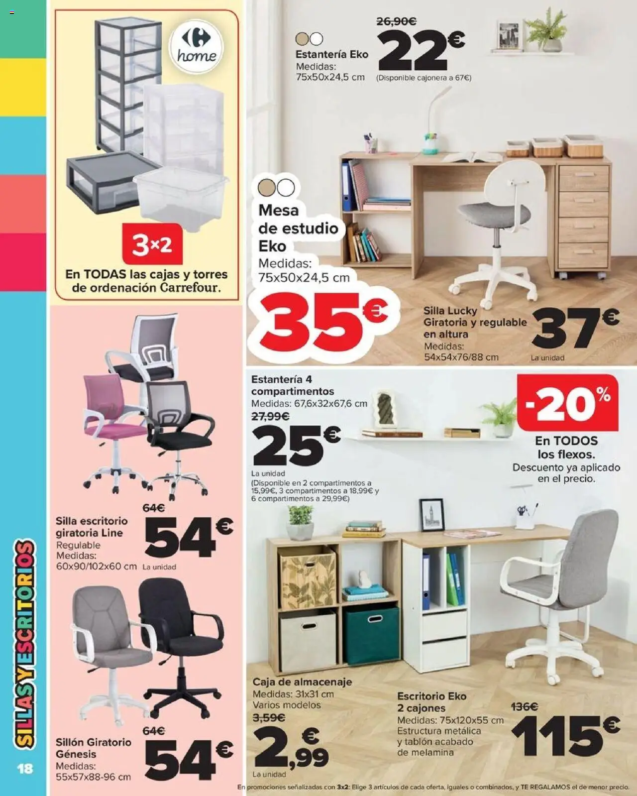 Carrefour - Vuelta al Cole Textil │ válido desde el 18.08.2025 | Página: 18 | Productos: Cajonera, Sillón, Mesa, Silla