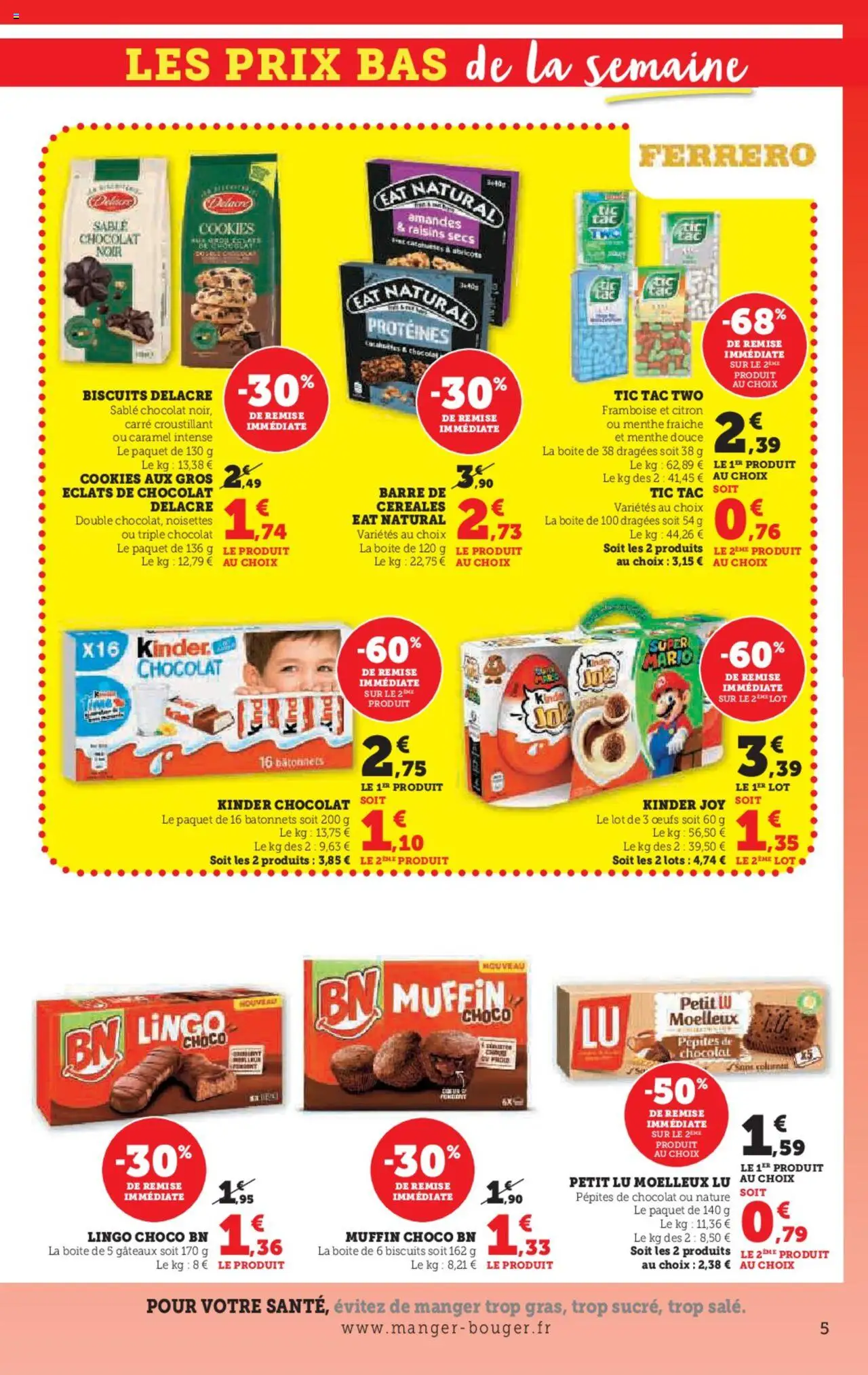  | Page: 5 | Produits: Citron, Framboise, Abricots, Kinder Joy