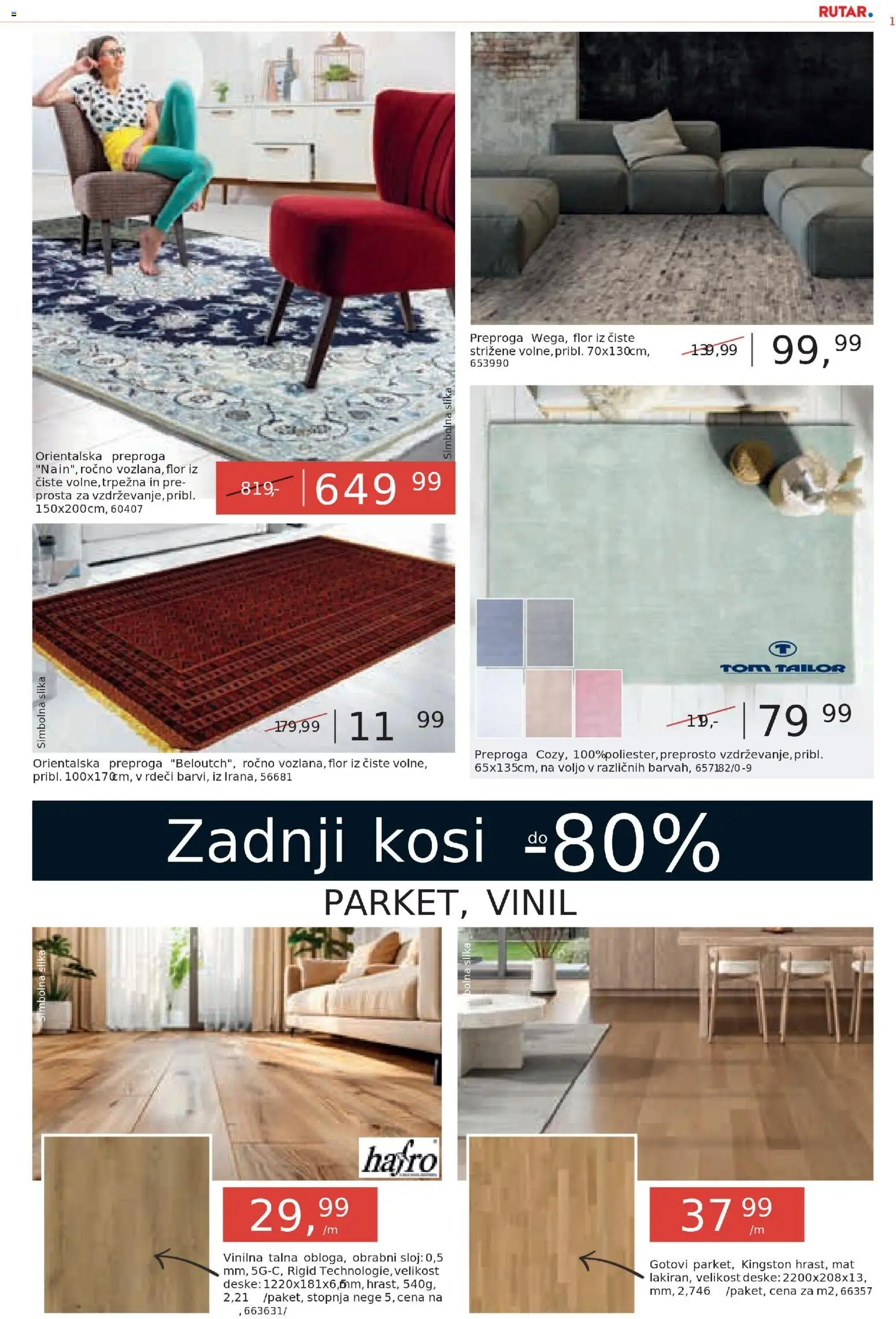 Novi Rutar katalog ponudbe – veljaven od 05.11.2025 | Stran: 16 | Izdelki: Preproga