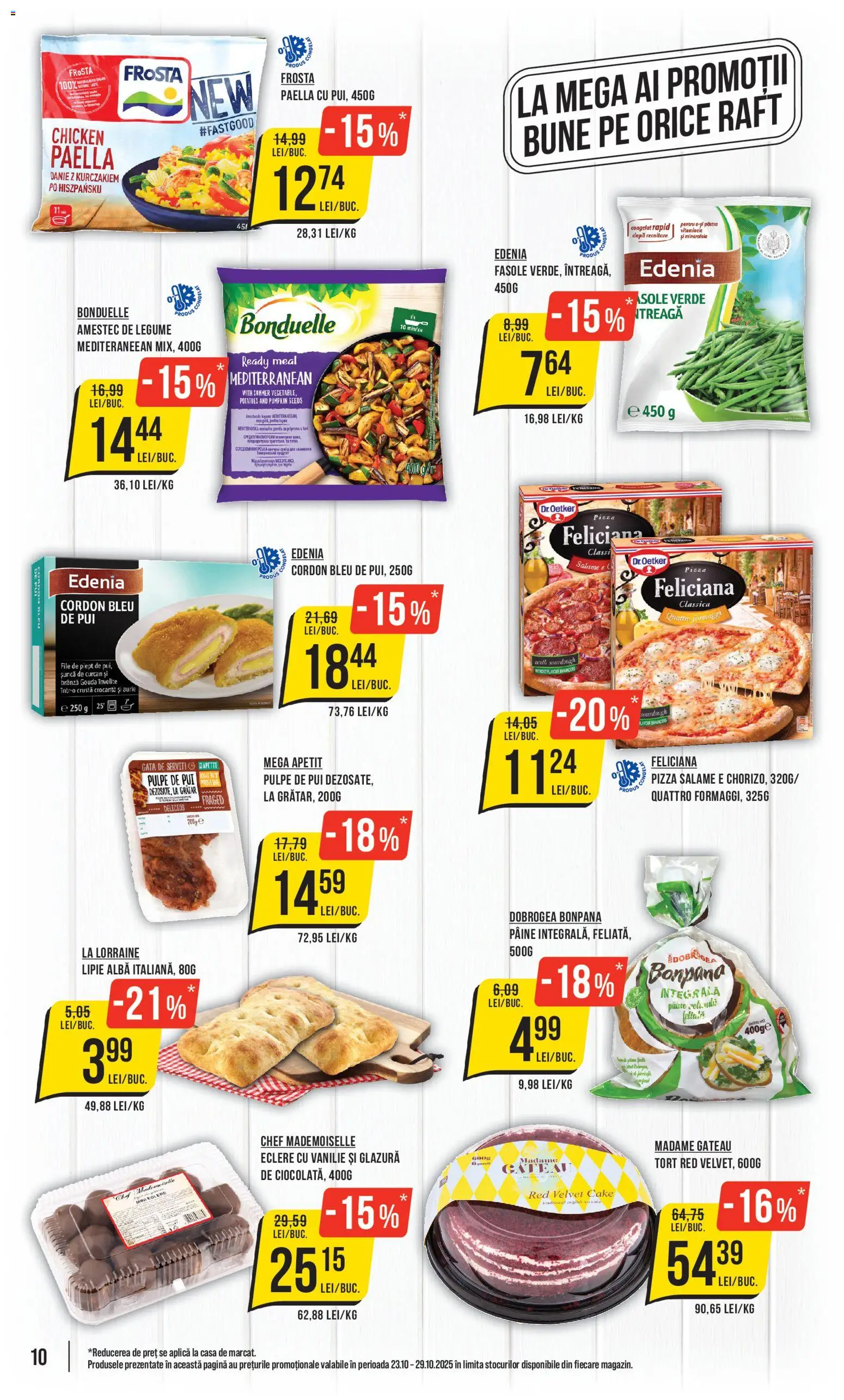 Noul catalog Mega Image – valabil de la 23.10.2025 | Pagină: 10 | Produse: Masaüstü kılıfı, Brânză, Șuncă, Legume