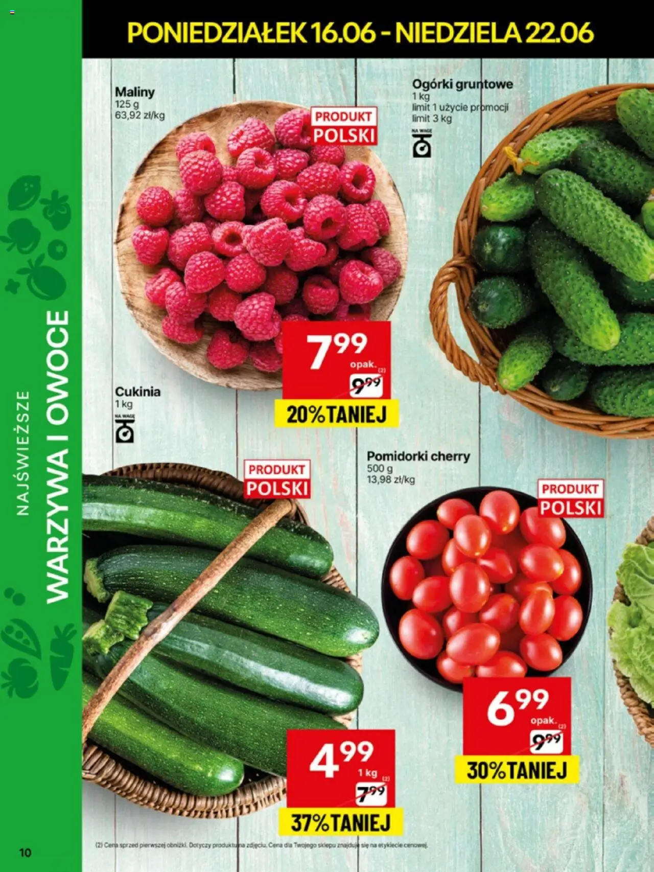 Delikatesy Centrum Gazetka - Sklepy Własne od 16.06.2025 | Strona: 10 | Produkty: Maliny, Ogórki gruntowe, Warzywa, Owoce