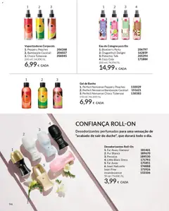 Pré-visualização Catálogo Avon Campanha 4 válido de 01.04.2026 | Página: 94 | Produtos: Gel de banho, Desodorizante, Banho