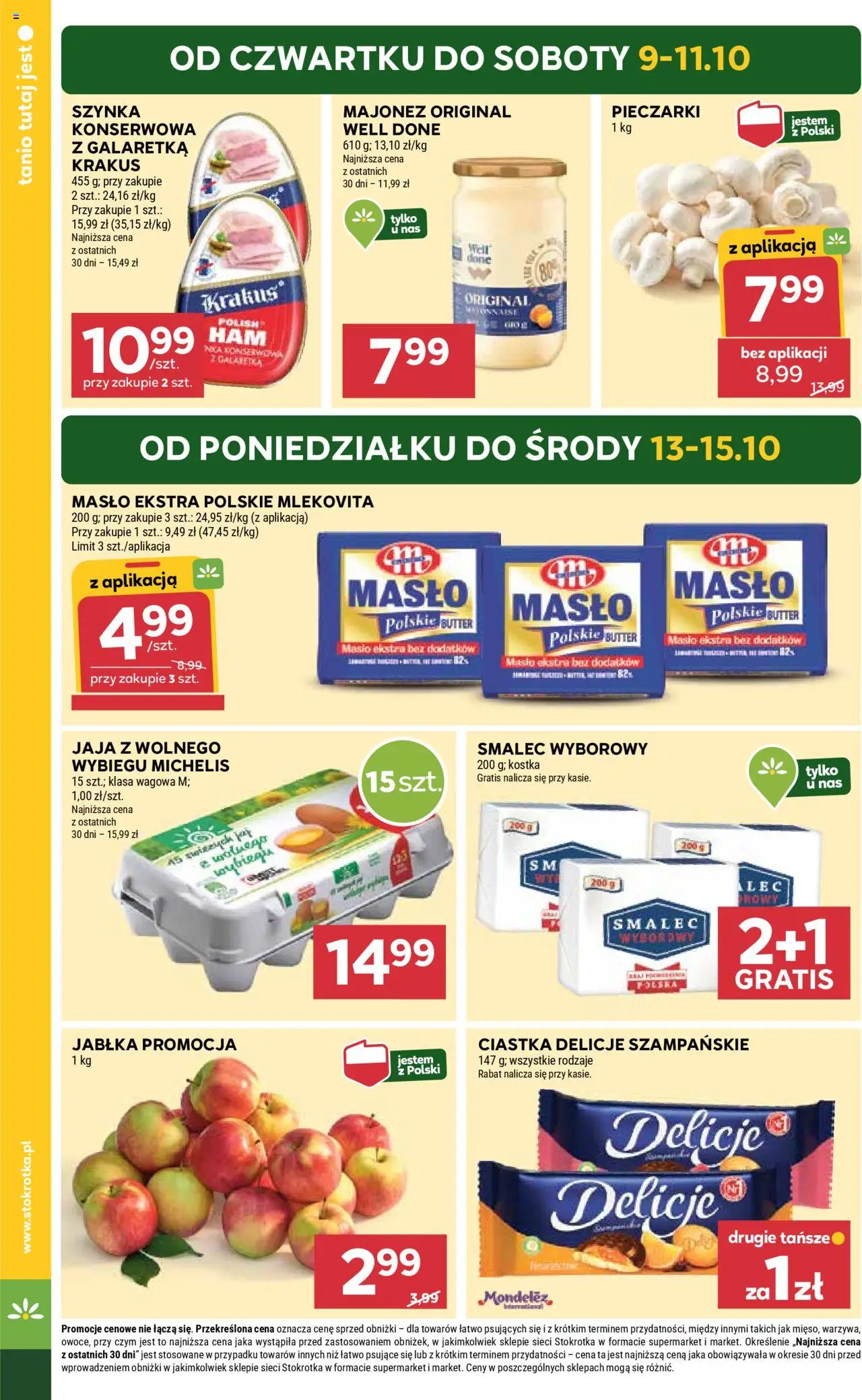 Stokrotka Gazetka od 09.10.2025 | Strona: 4 | Produkty: Galaretka, Smalec wyborowy, Masło, Warzywa