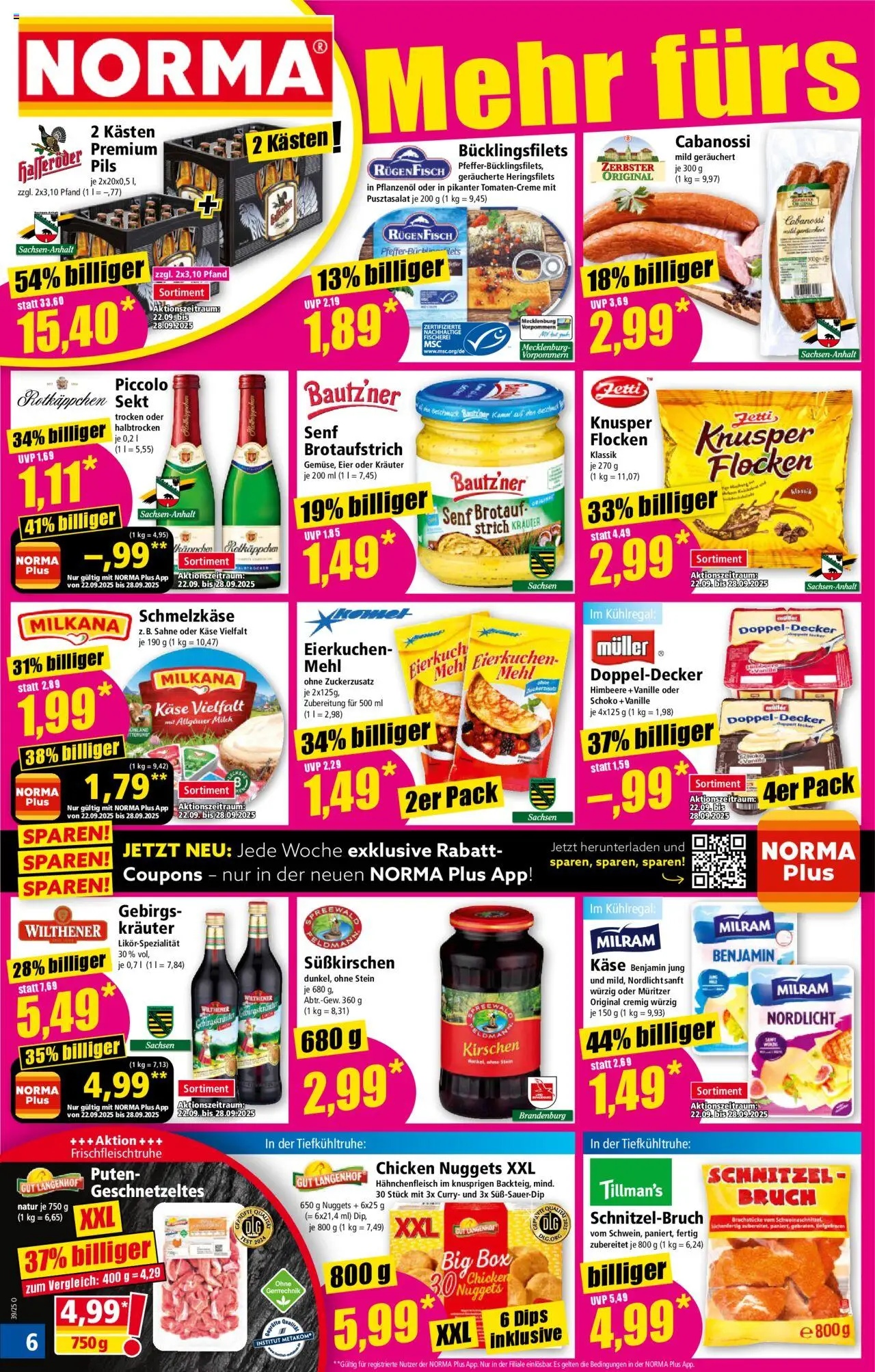 Norma Prospekt 	 – gültig ab 22.09.2025 | Seite: 7 | Produkte: Rotkappchen sekt, Milch, Wilthener, Milram