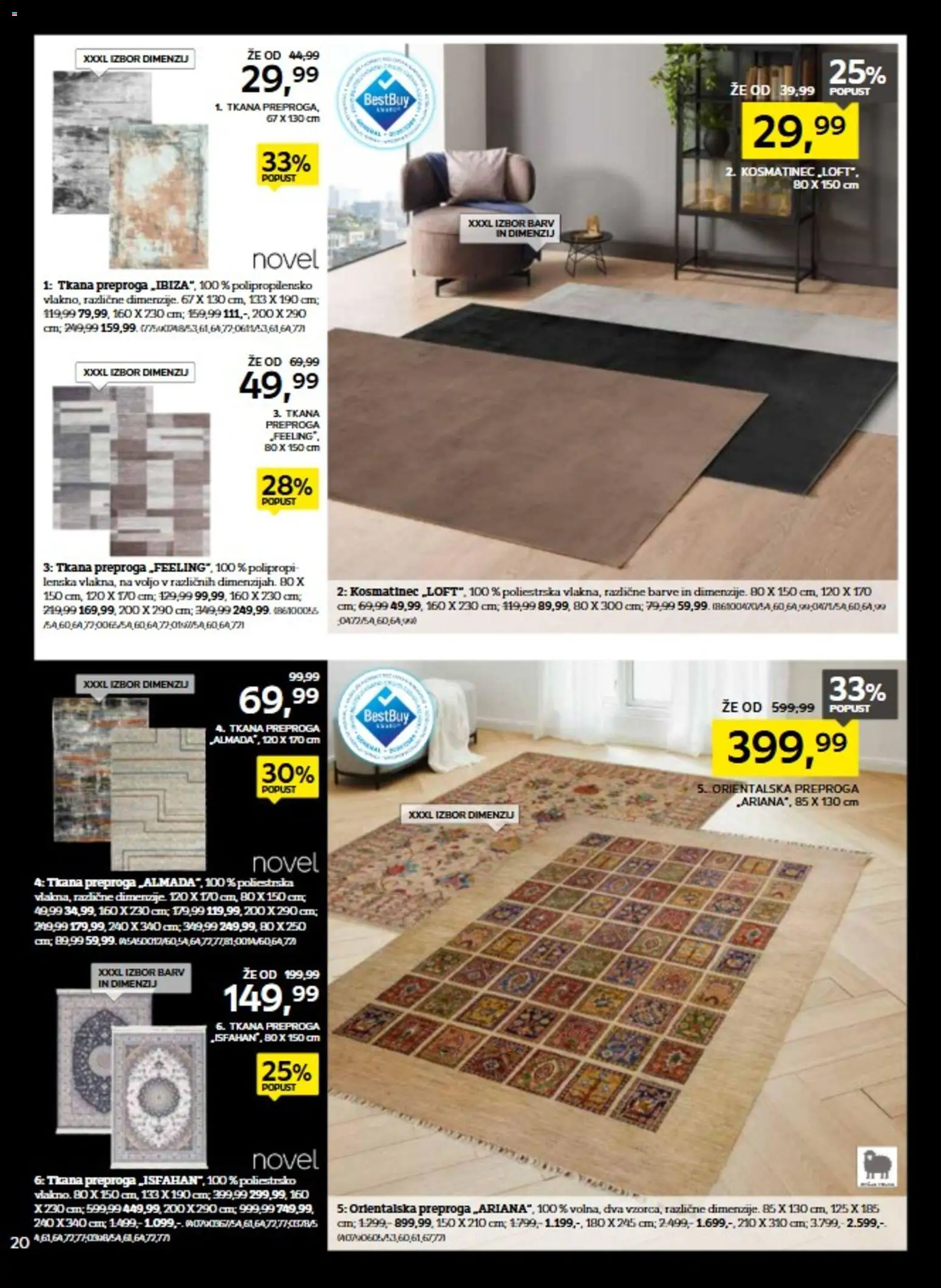 Novi XXXL Lesnina katalog ponudbe – veljaven od 04.11.2025 | Stran: 20 | Izdelki: Preproga