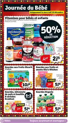 Gourdes, bâtonnets de maïs et bouillie 8 céréales Kruidvat, 6+2 gratuits, 8 pour, Banana, Aardbei Fraise - Voorbeeld van een folder van Kruidvat, geldig van 09.12.2025 | Pagina: 21 | Producten: Bananen, Quinoa, La, Aardbei