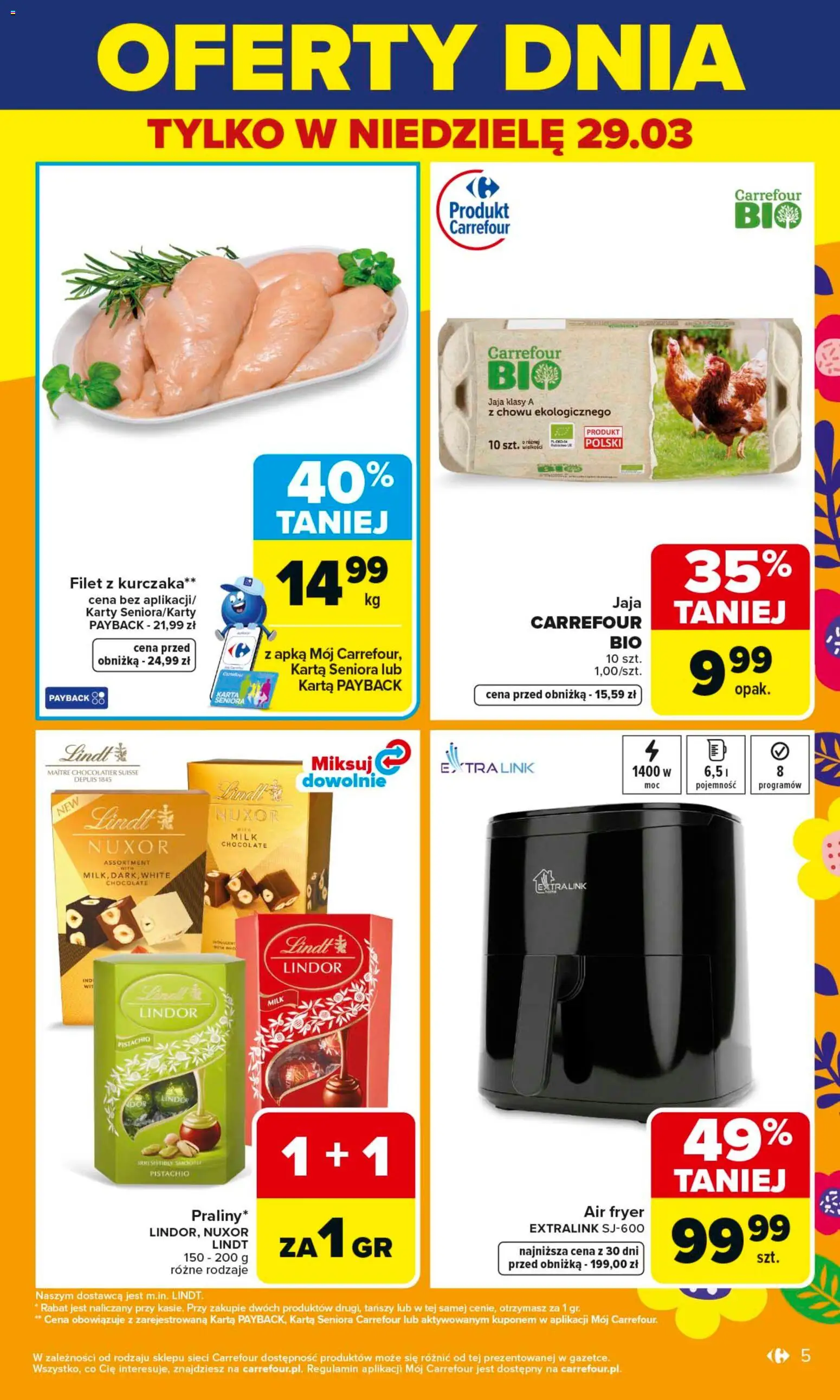Carrefour gazetka od 23.03.2026 | Strona: 7 | Produkty: Karta, Filet z kurczaka, Jaja